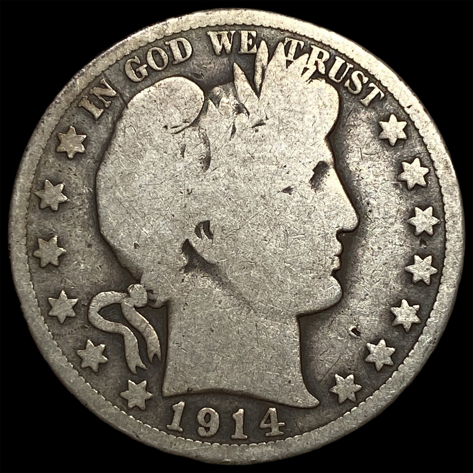1914 Barber Half Dollar NICELY CIRCULATED: 1914 Barber Half Dollar NICELY CIRCULATED