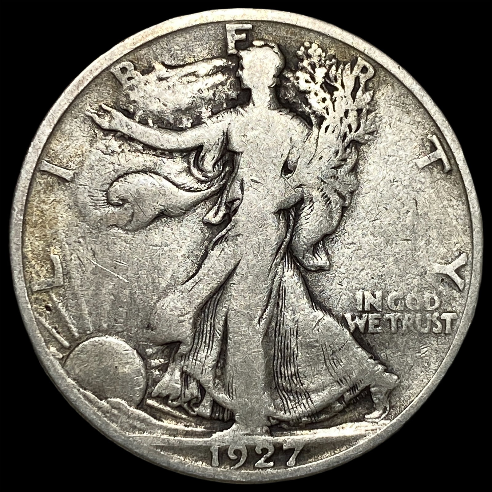 1927-S Silver Walking Liberty Half Dollar NICELY CIRCULATED: 1927-S Silver Walking Liberty Half Dollar NICELY CIRCULATED