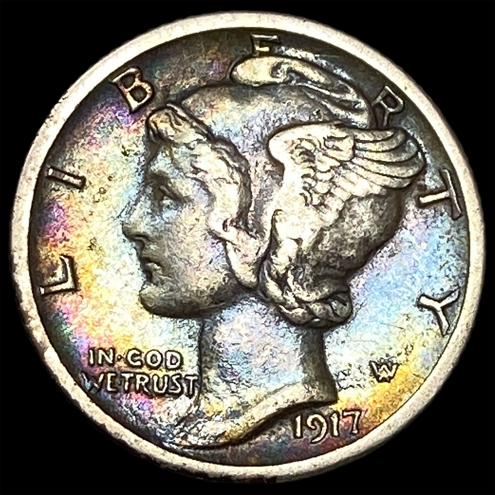 1917-S Silver Mercury Dime NEARLY UNCIRCULATED: 1917-S Silver Mercury Dime NEARLY UNCIRCULATED