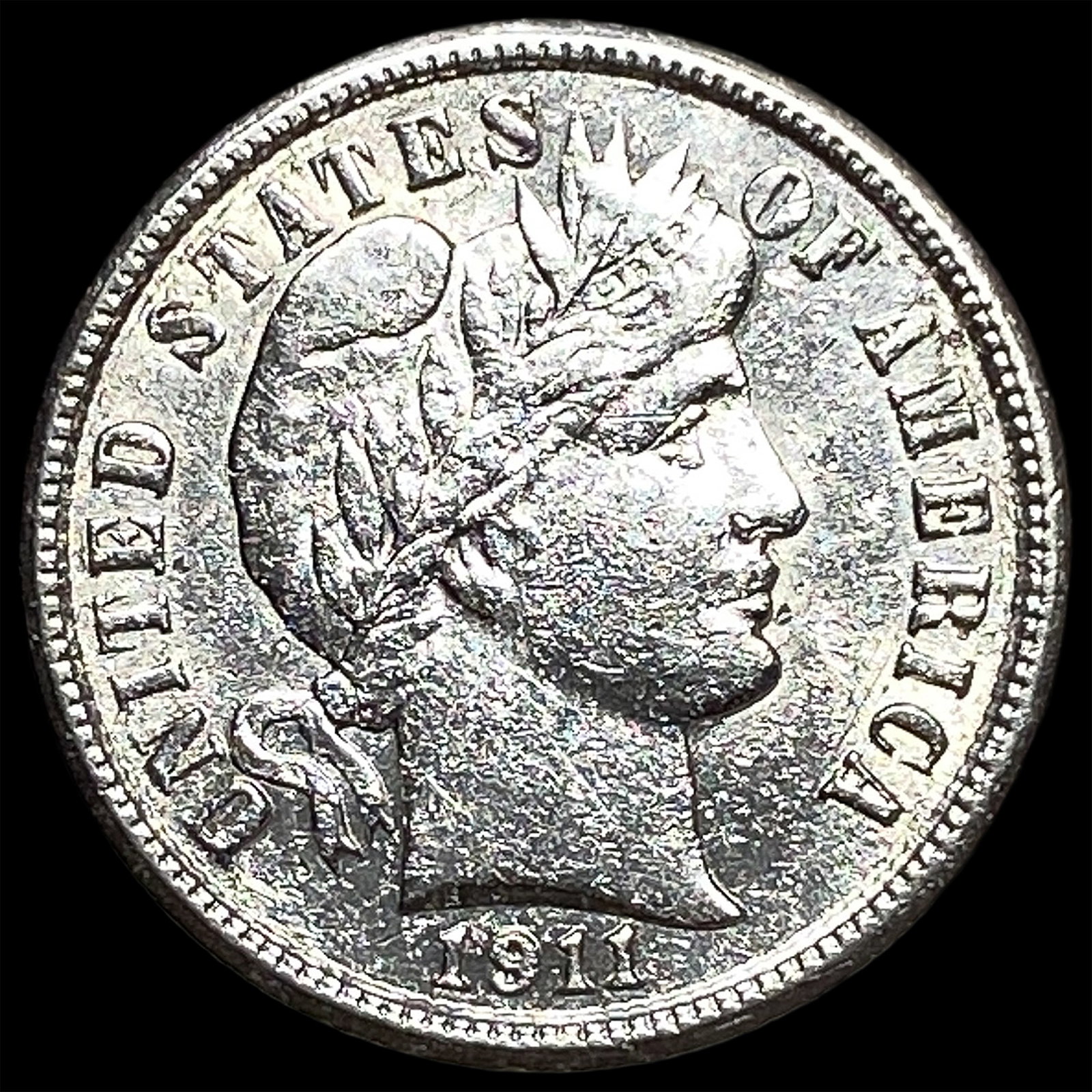 1911 Barber Dime CHOICE AU: 1911 Barber Dime CHOICE AU