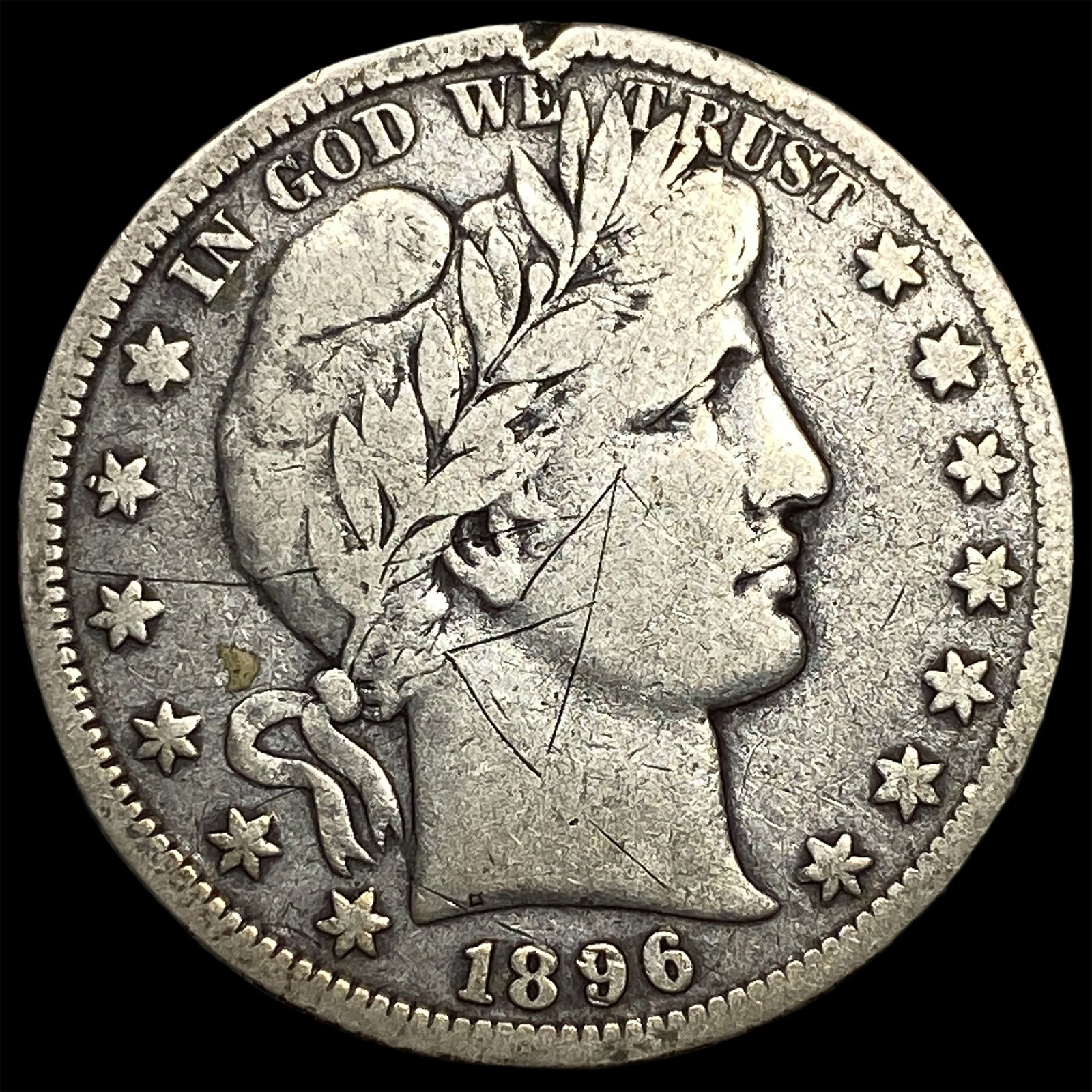 1896-S Silver Barber Half Dollar LIGHTLY CIRCULATED: 1896-S Silver Barber Half Dollar LIGHTLY CIRCULATED
