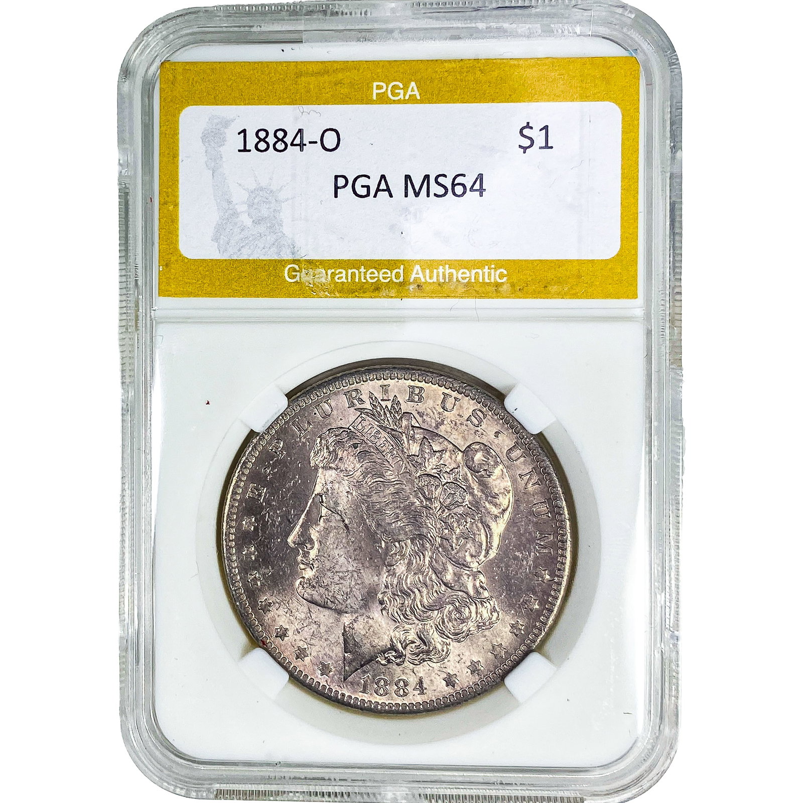 1884-O Morgan Silver Dollar PGA MS64: 1884-O Morgan Silver Dollar PGA MS64