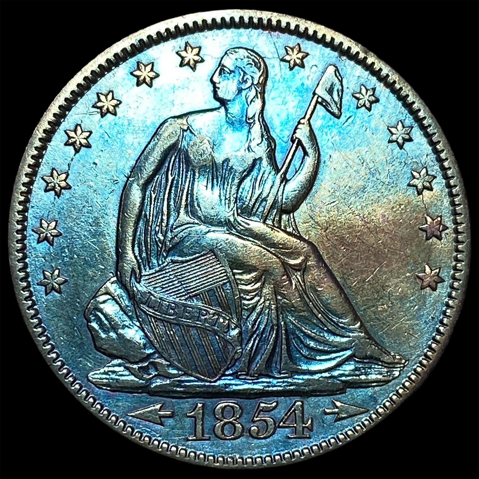 1854 Arrows Seated Liberty Half Dollar CHOICE AU: 1854 Arrows Seated Liberty Half Dollar CHOICE AU