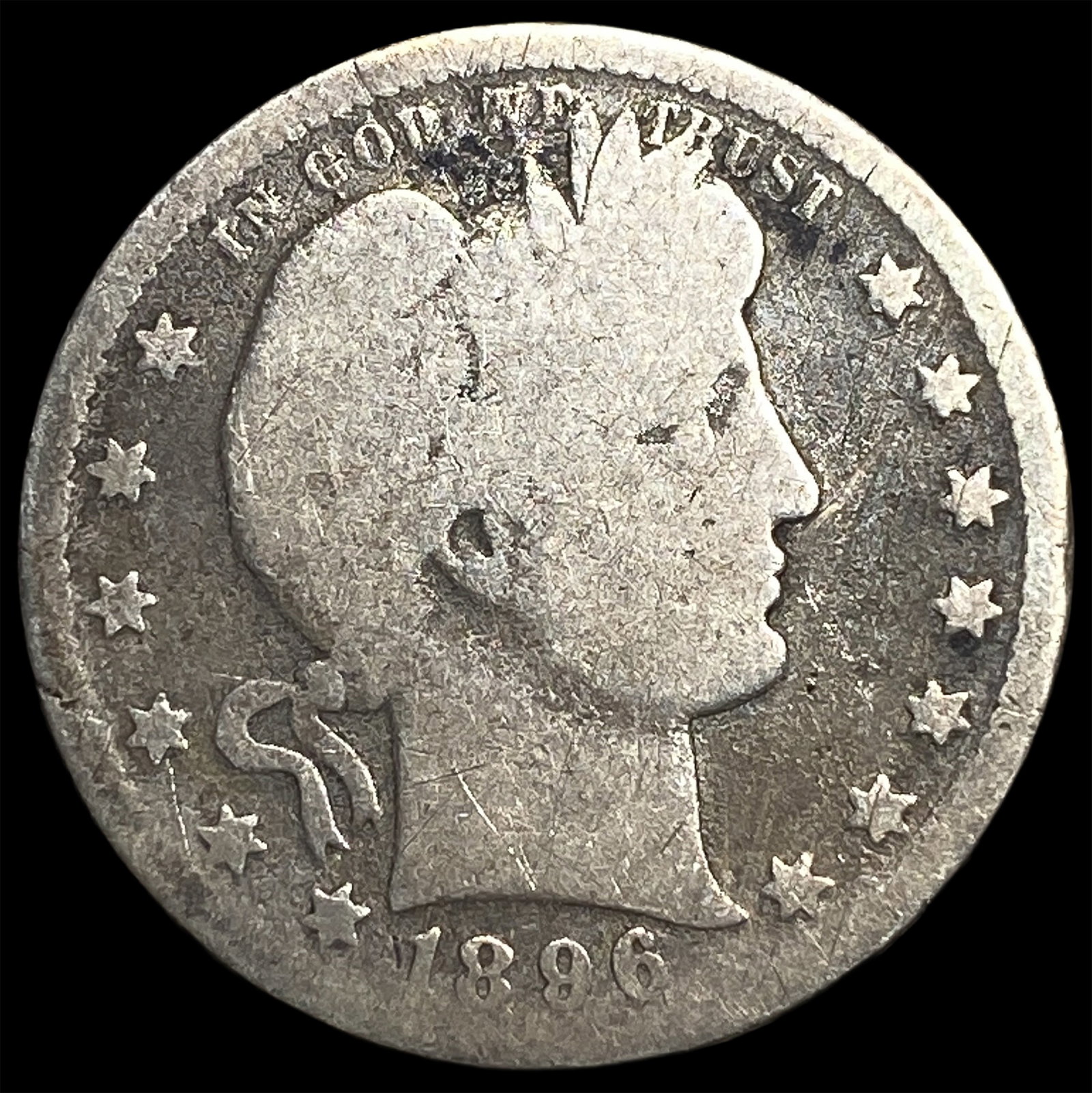 1896-O Silver Barber Quarter NICELY CIRCULATED: 1896-O Silver Barber Quarter NICELY CIRCULATED