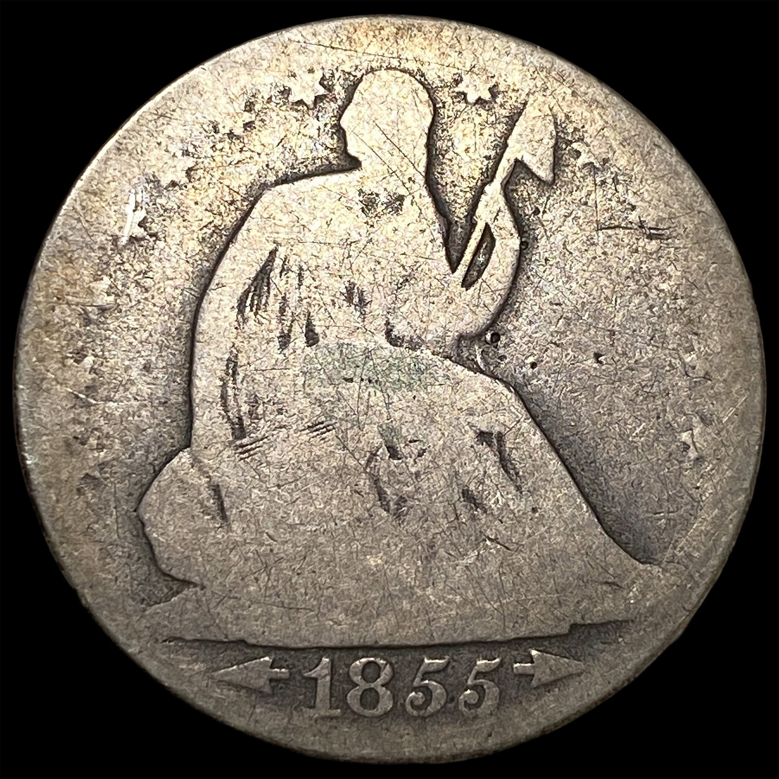 1855-O Silver Half Dollar NICELY CIRCULATED: 1855-O Silver Half Dollar NICELY CIRCULATED