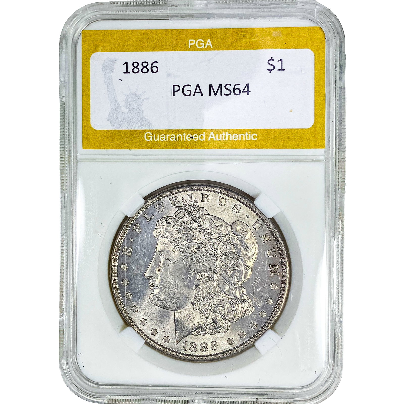 1886 Morgan Silver Dollar PGA MS64: 1886 Morgan Silver Dollar PGA MS64