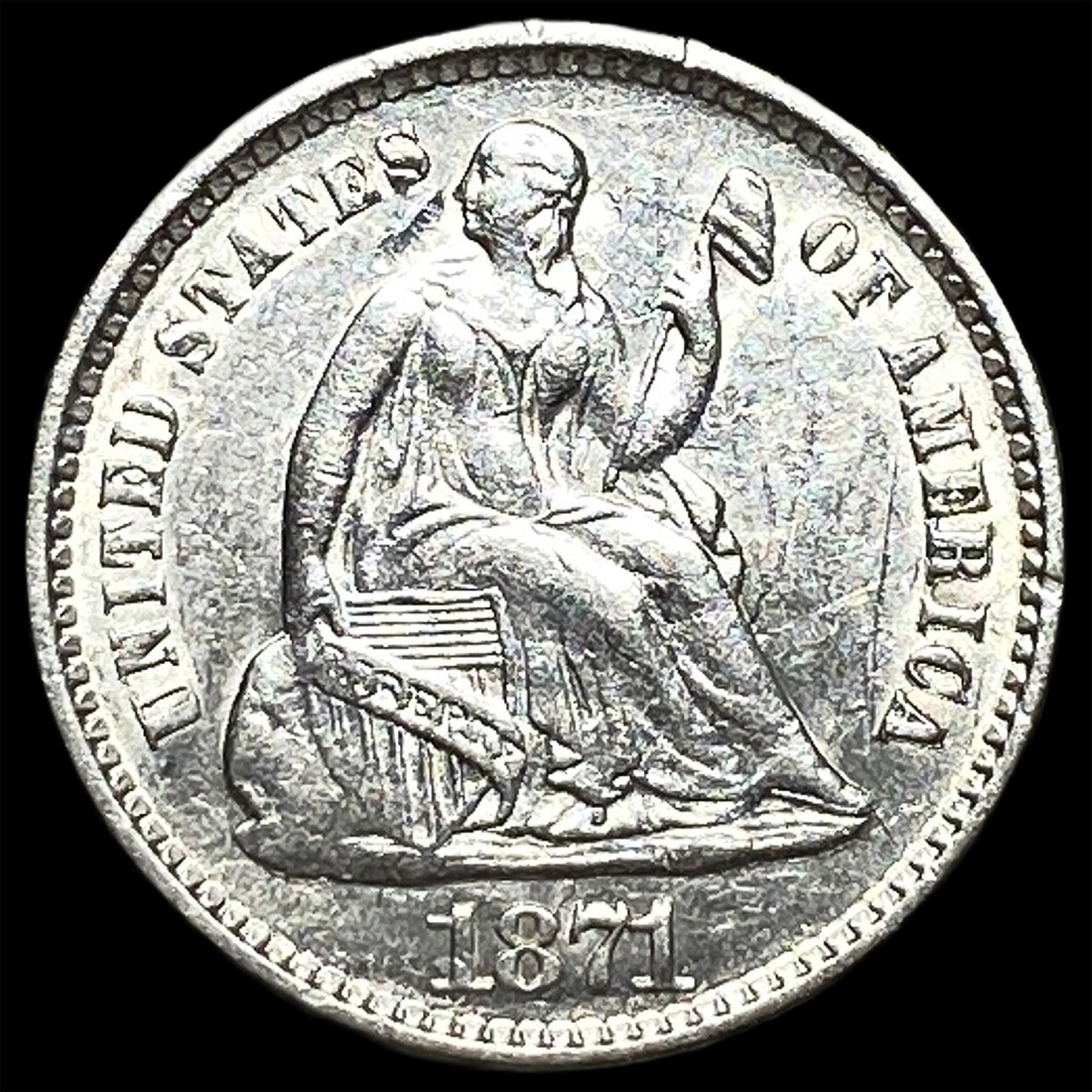 1871 Silver Half Dime UNCIRCULATED (1 of 2)