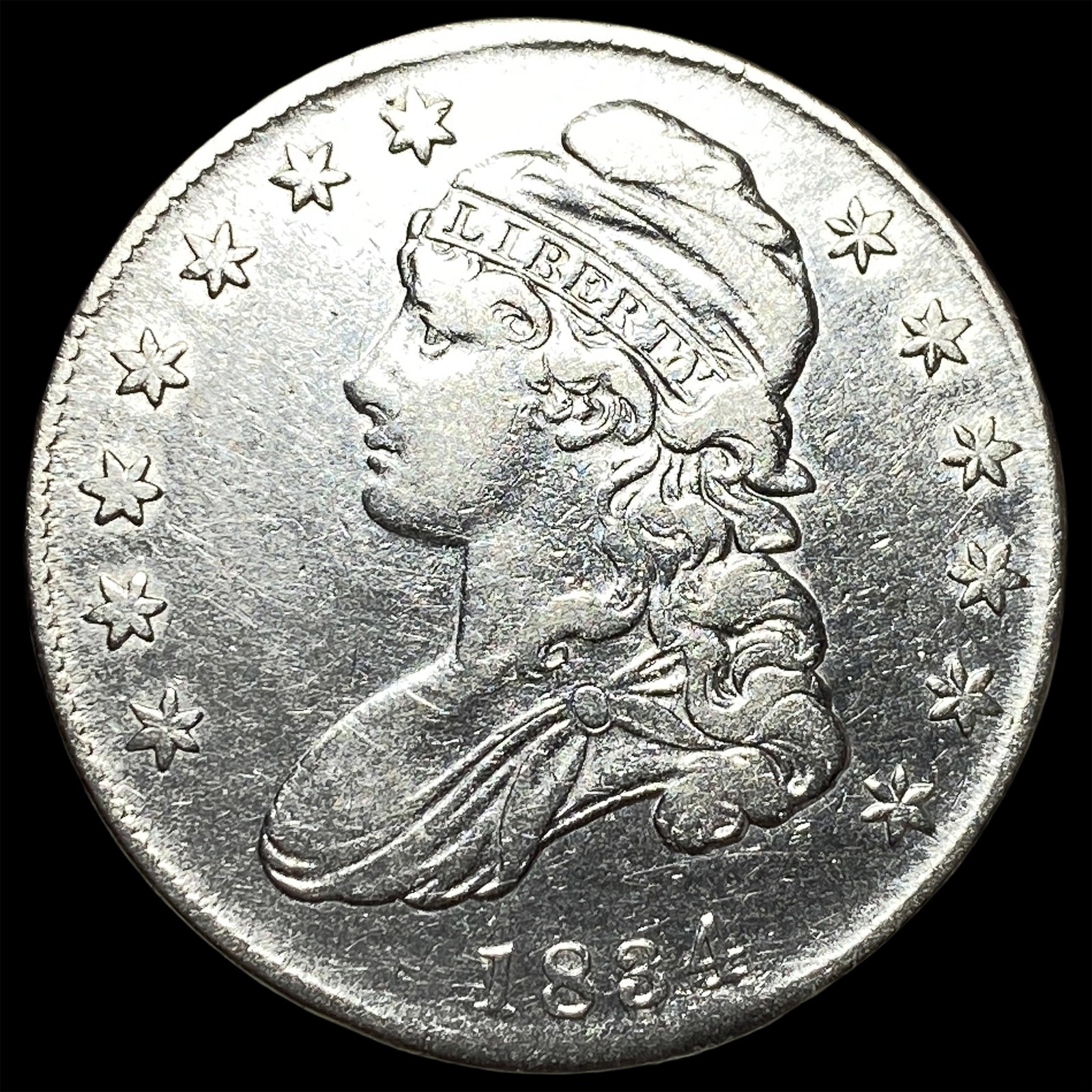 1834 Capped Bust Half Dollar CLOSELY UNCIRCULATED: 1834 Capped Bust Half Dollar CLOSELY UNCIRCULATED