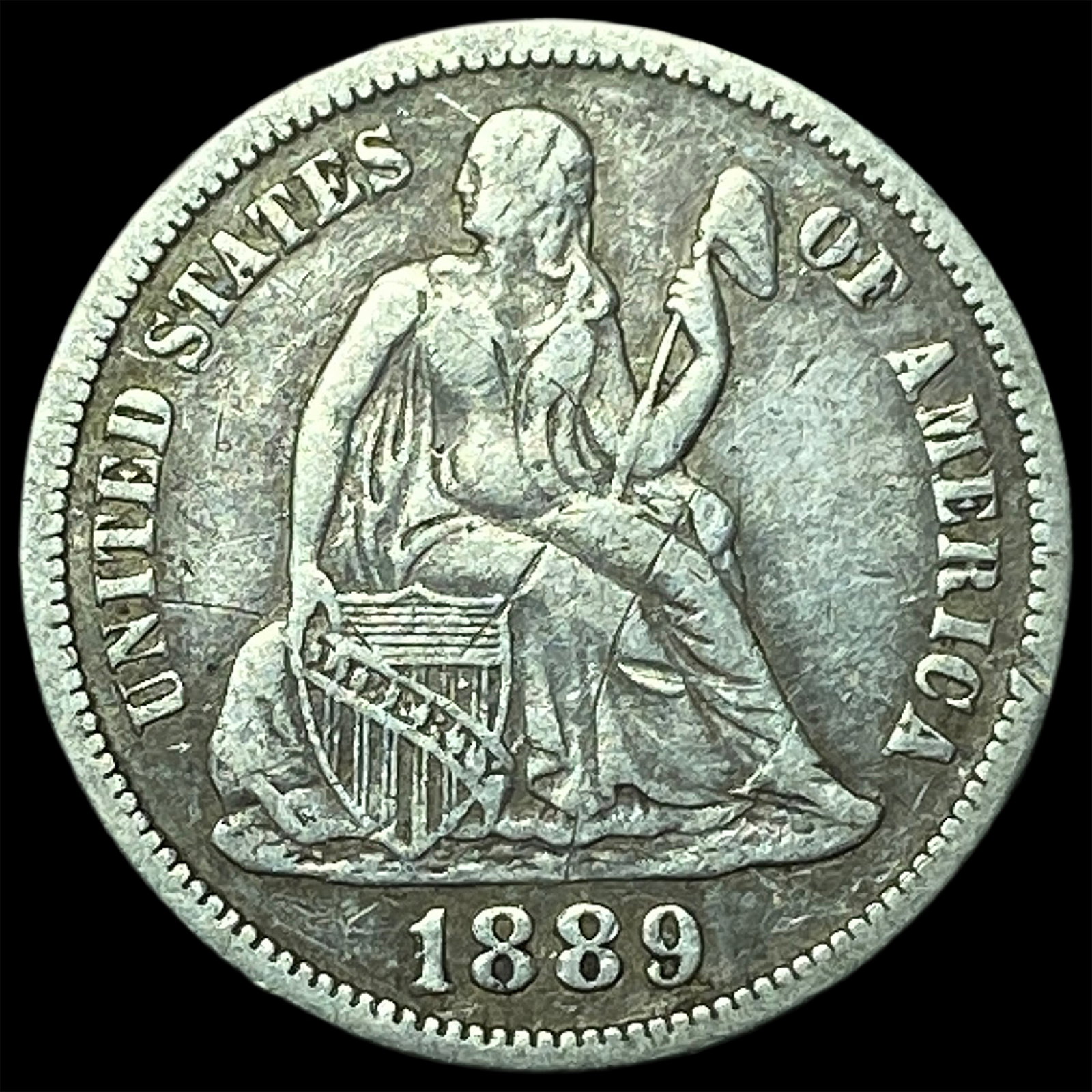 1889 Seated Liberty Dime CLOSELY UNCIRCULATED: 1889 Seated Liberty Dime CLOSELY UNCIRCULATED