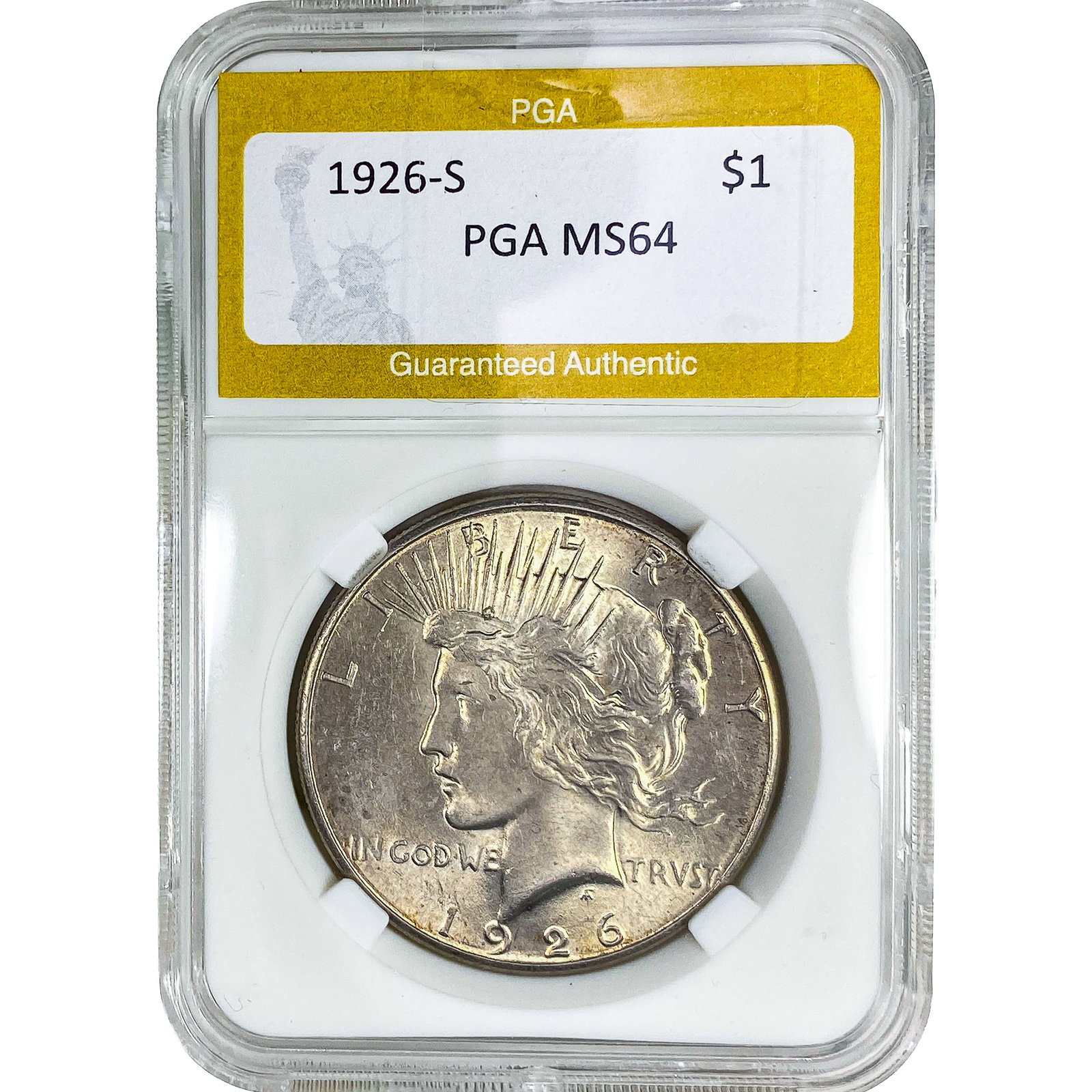 1926-S Silver Peace Dollar PGA MS64: 1926-S Silver Peace Dollar PGA MS64
