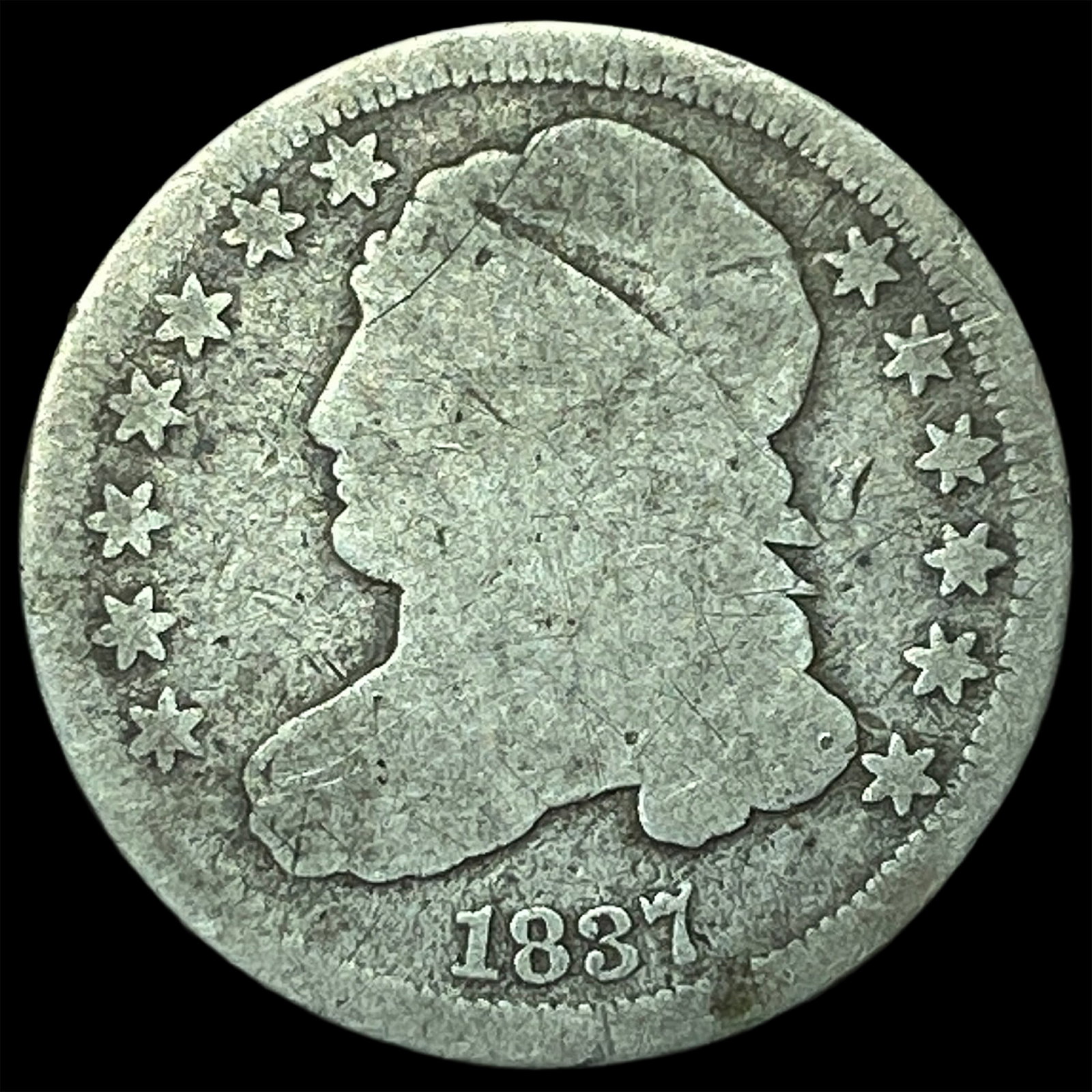 1837 Capped Bust Half Dollar LIGHTLY CIRCULATED: 1837 Capped Bust Half Dollar LIGHTLY CIRCULATED