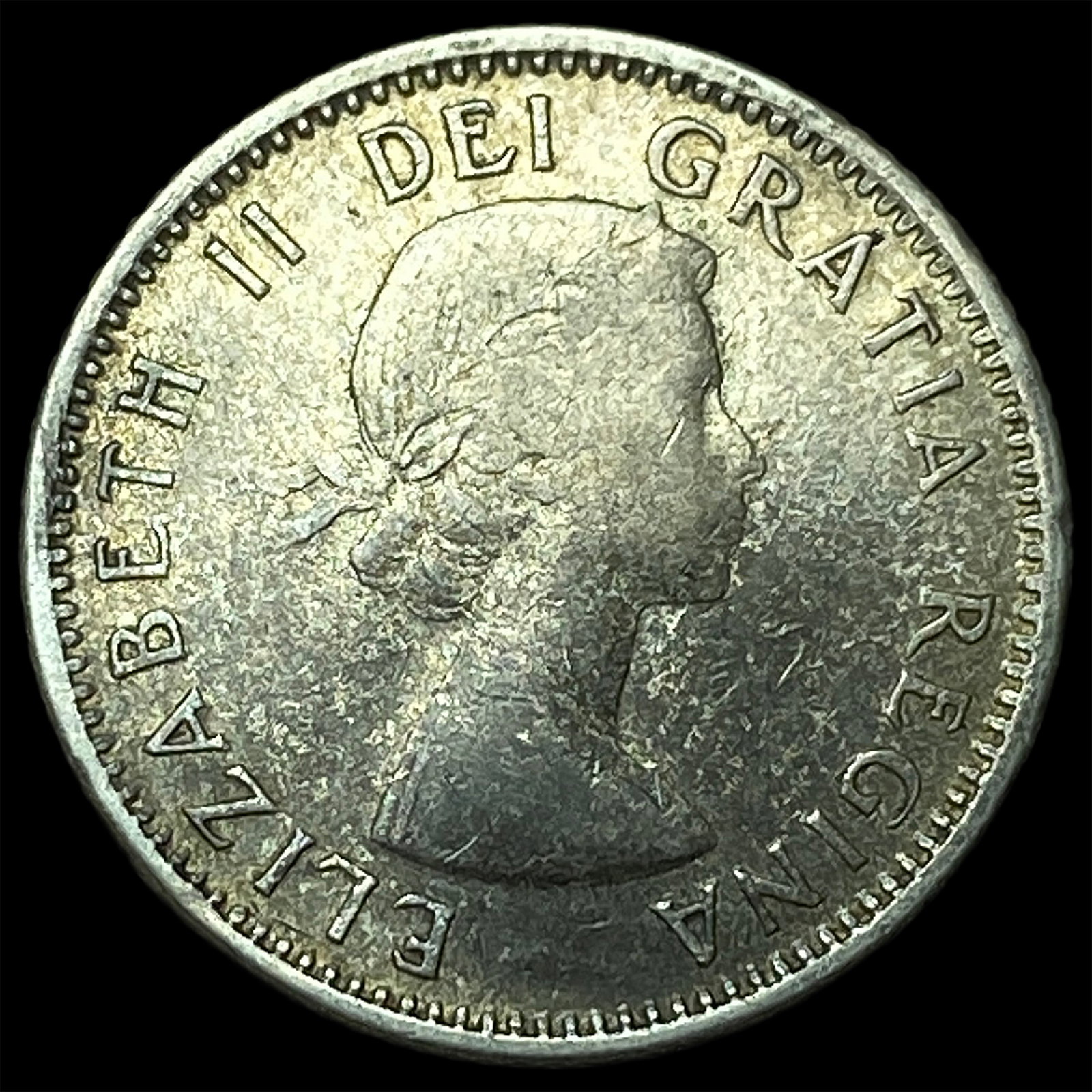 1957 Canada Silver 10 Cents ABOUT UNCIRCULATED: 1957 Canada Silver 10 Cents ABOUT UNCIRCULATED