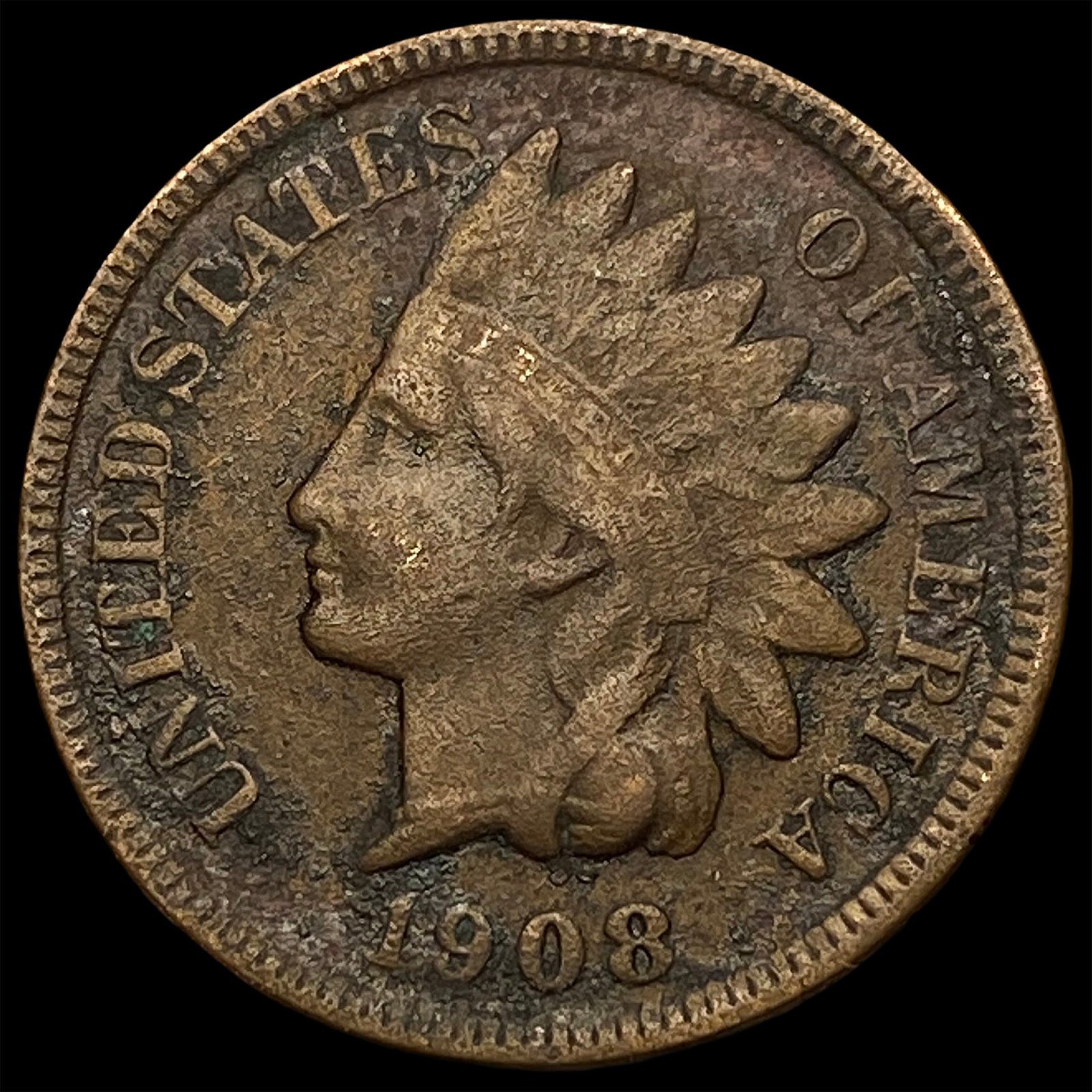 1908-S Indian Head Cent NEARLY UNCIRCULATED: 1908-S Indian Head Cent NEARLY UNCIRCULATED