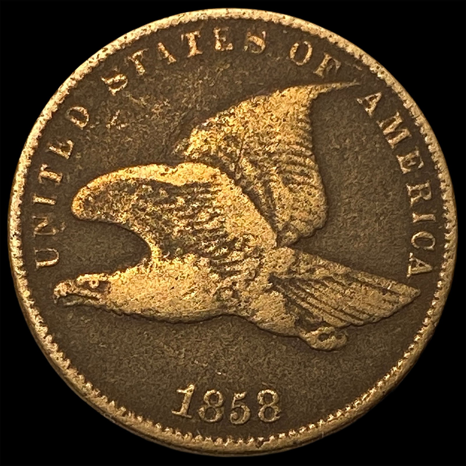 1858 Copper-Nickel Flying Eagle Cent LIGHTLY CIRCULATED: 1858 Copper-Nickel Flying Eagle Cent LIGHTLY CIRCULATED