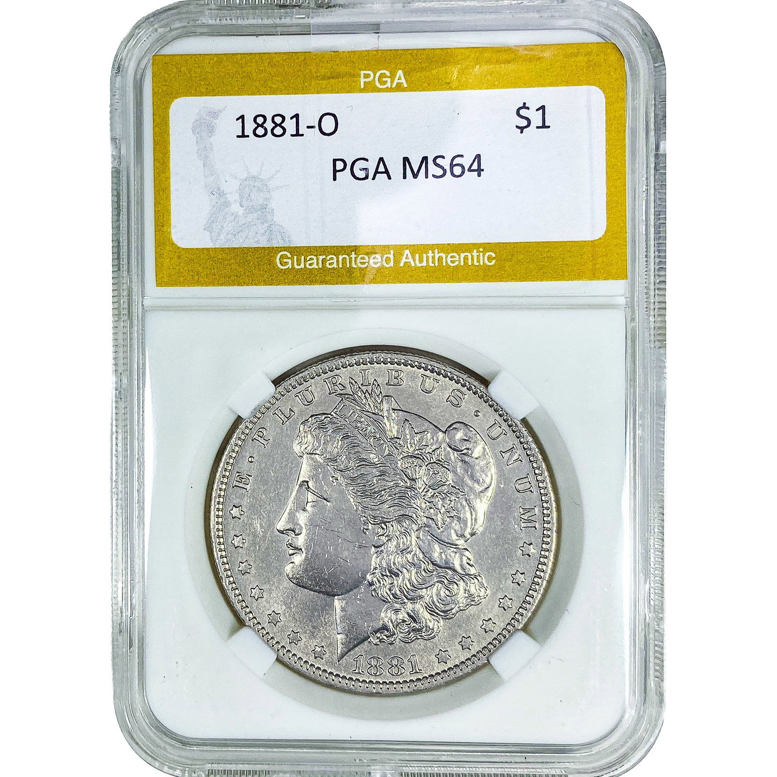 1881-O Morgan Silver Dollar PGA MS64: 1881-O Morgan Silver Dollar PGA MS64