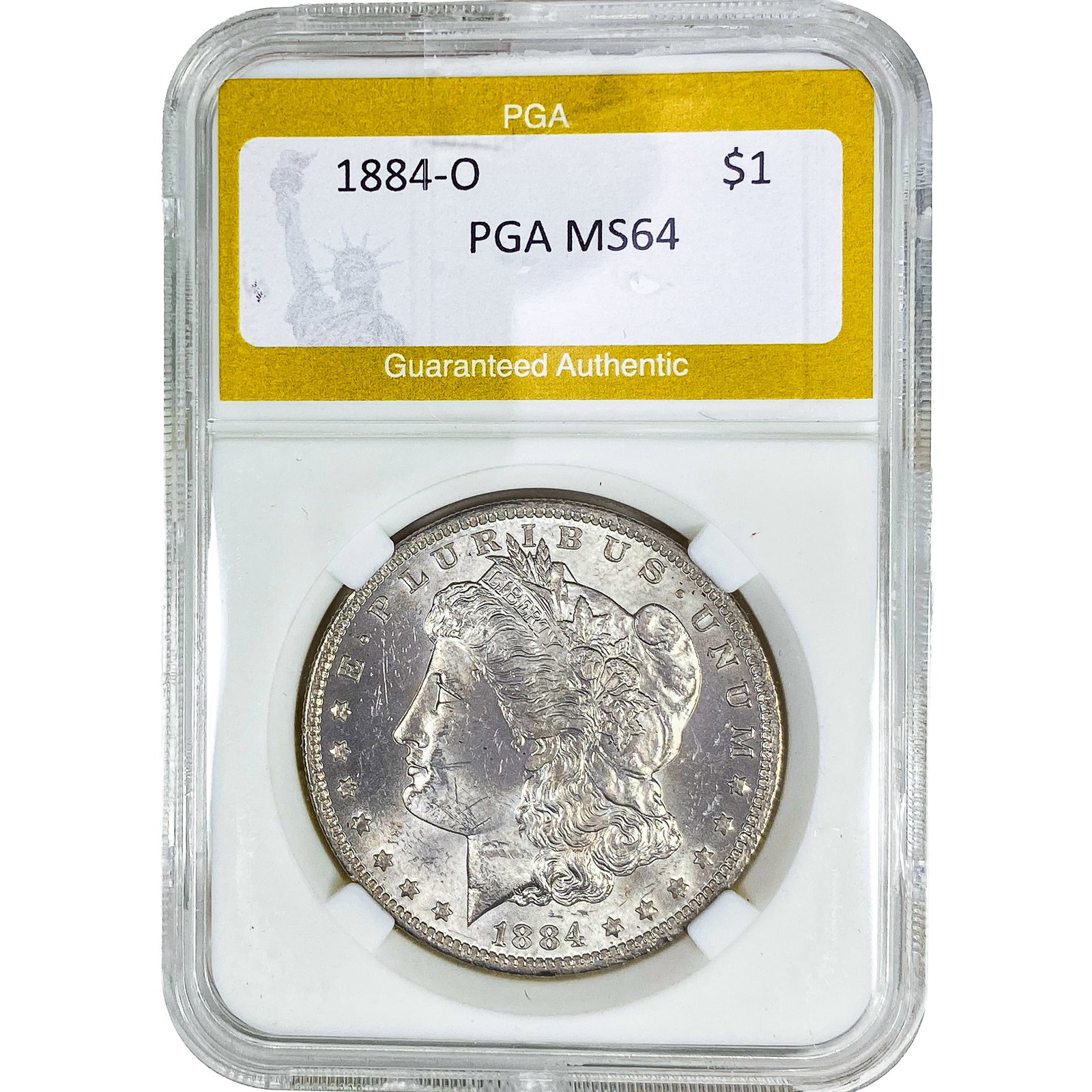 1884-O Morgan Silver Dollar PGA MS64: 1884-O Morgan Silver Dollar PGA MS64