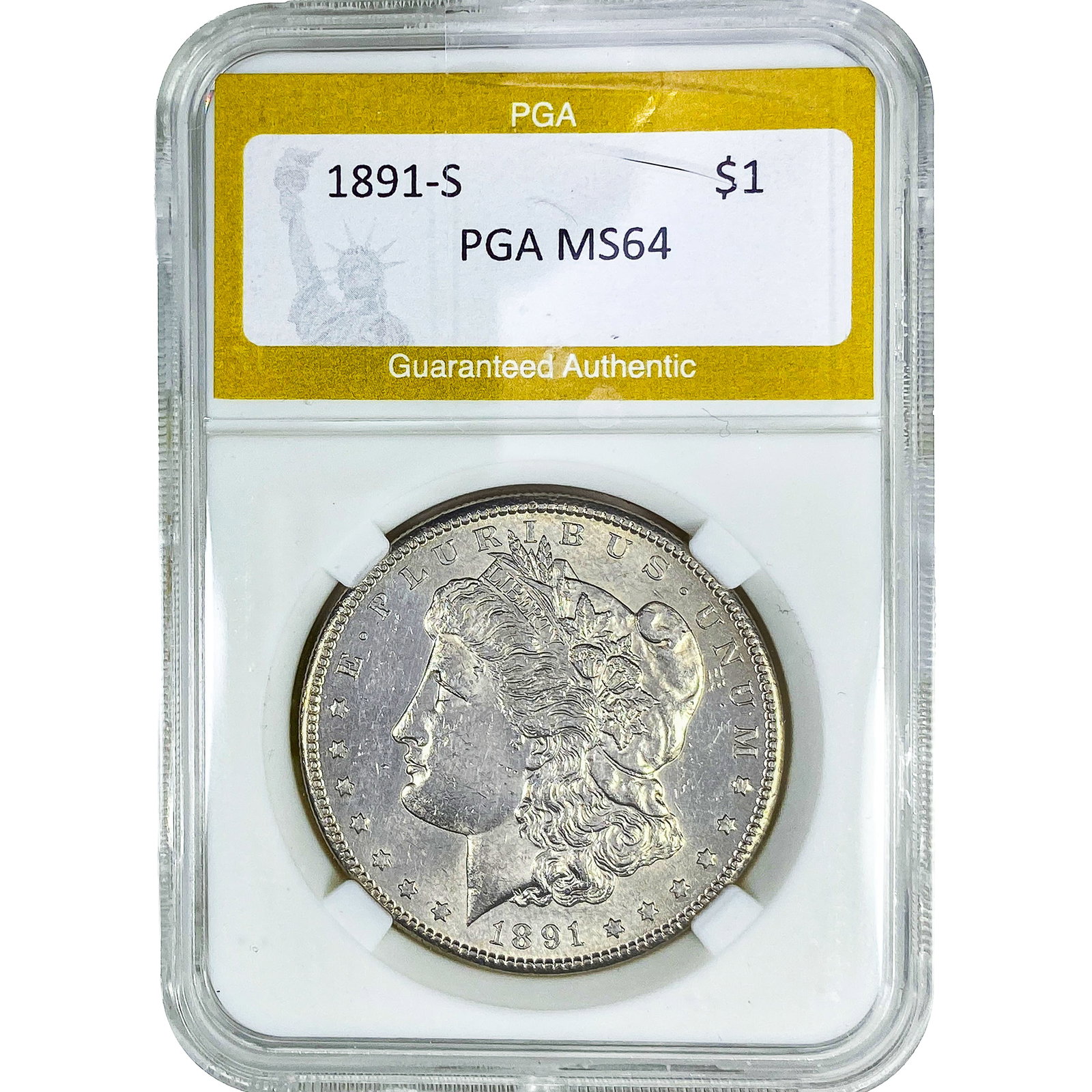 1891-S Morgan Silver Dollar PGA MS64: 1891-S Morgan Silver Dollar PGA MS64