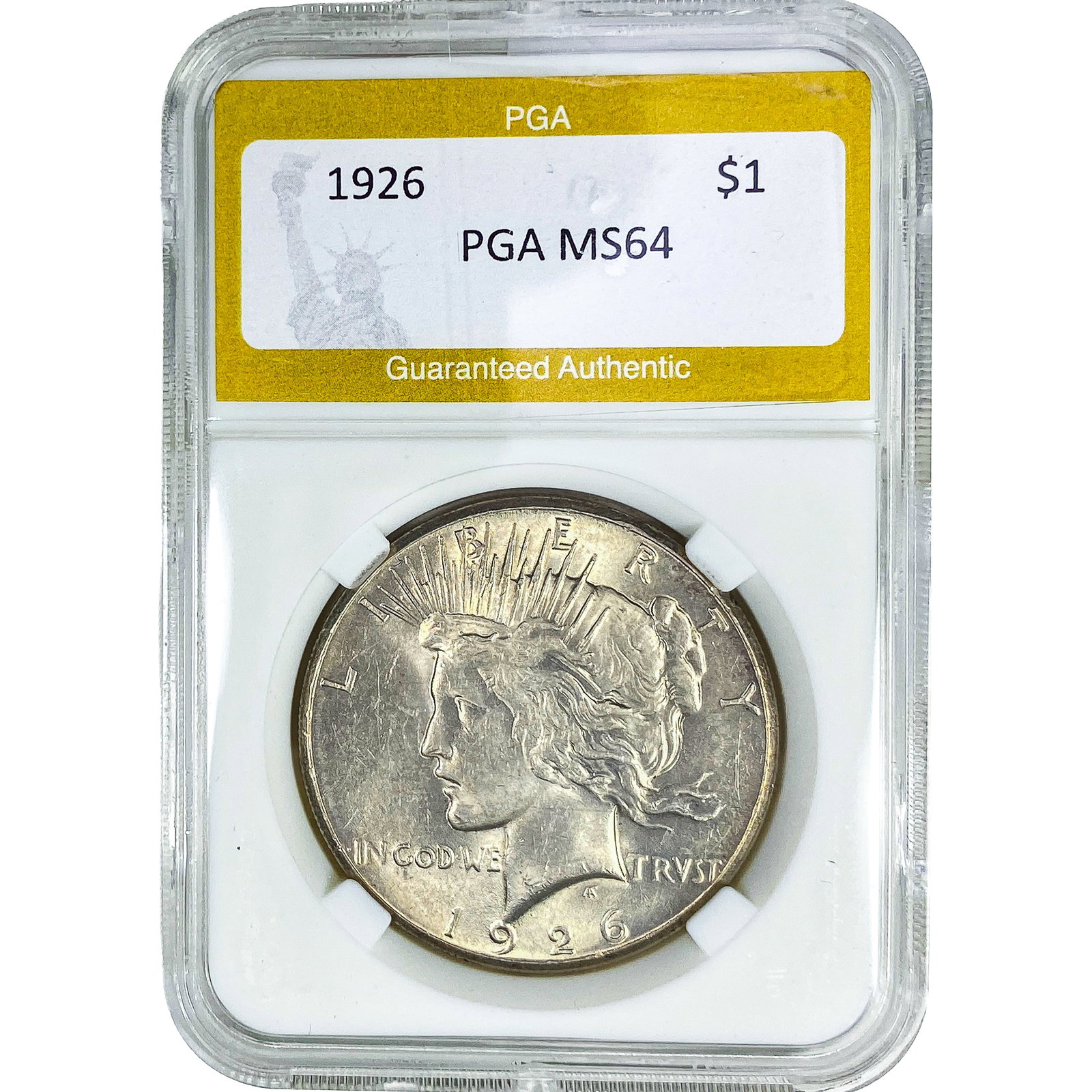1926 Silver Peace Dollar PGA MS64: 1926 Silver Peace Dollar PGA MS64