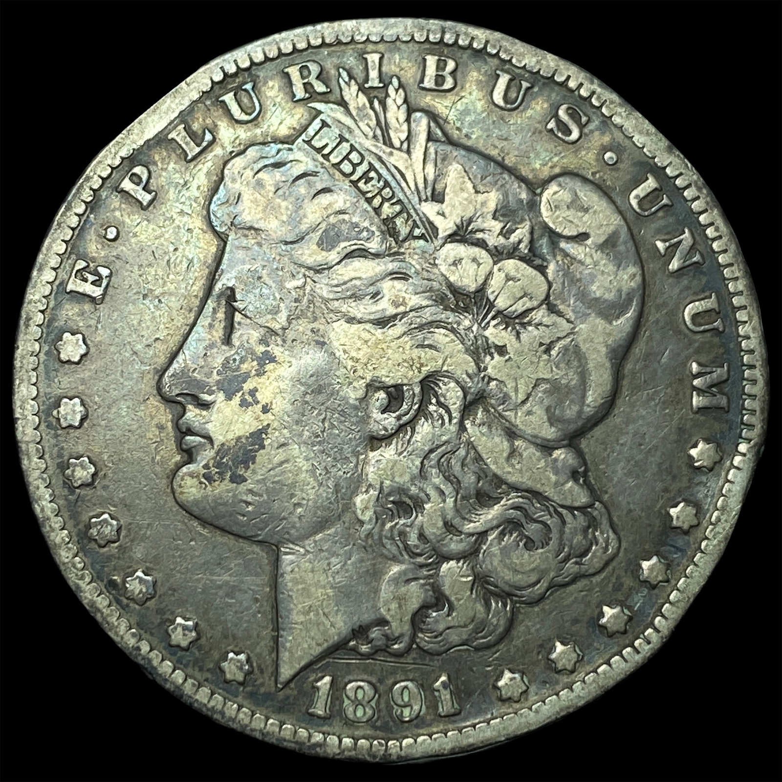1891-CC Silver Morgan Dollar ABOUT UNCIRCULATED: 1891-CC Silver Morgan Dollar ABOUT UNCIRCULATED