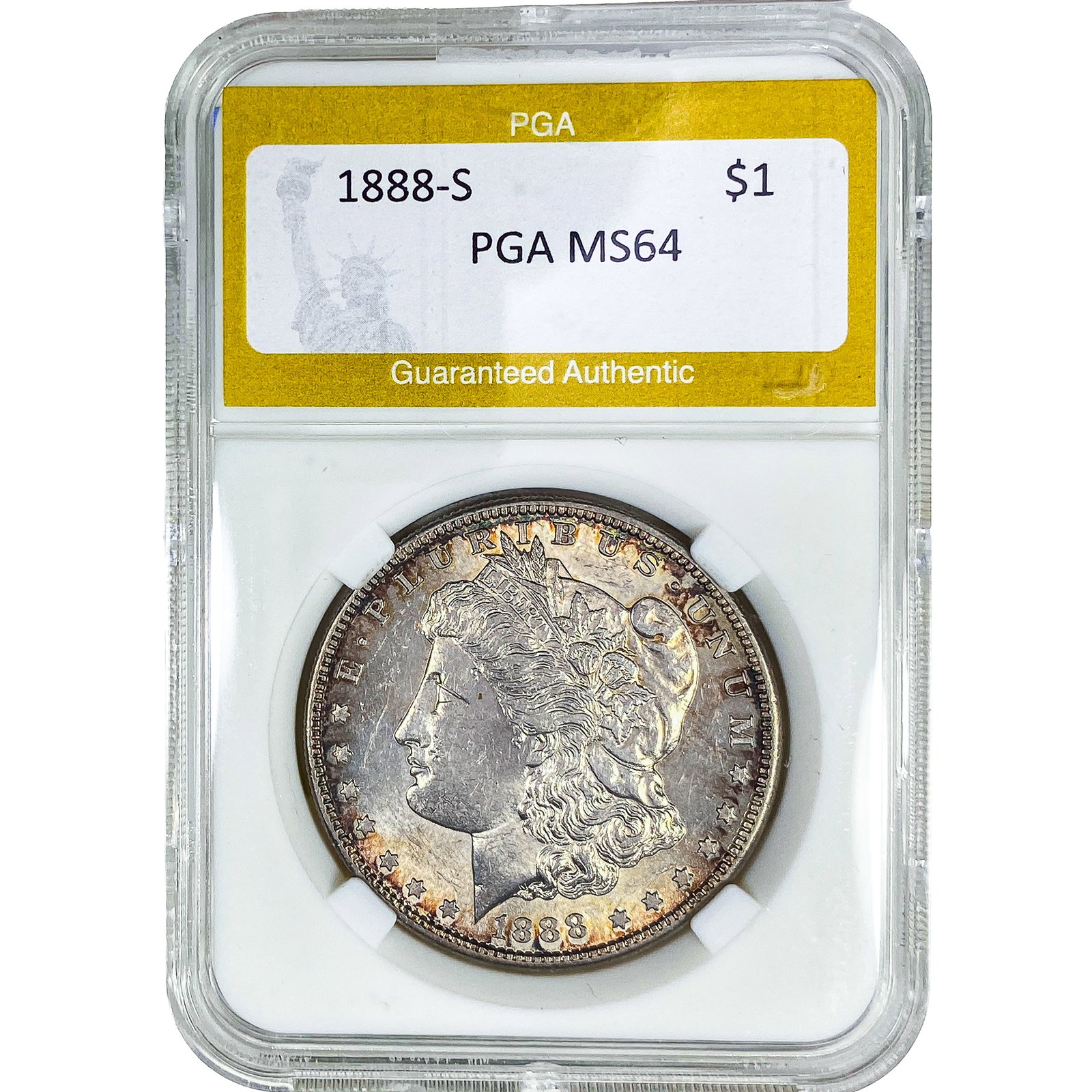 1888-S Morgan Silver Dollar PGA MS64: 1888-S Morgan Silver Dollar PGA MS64
