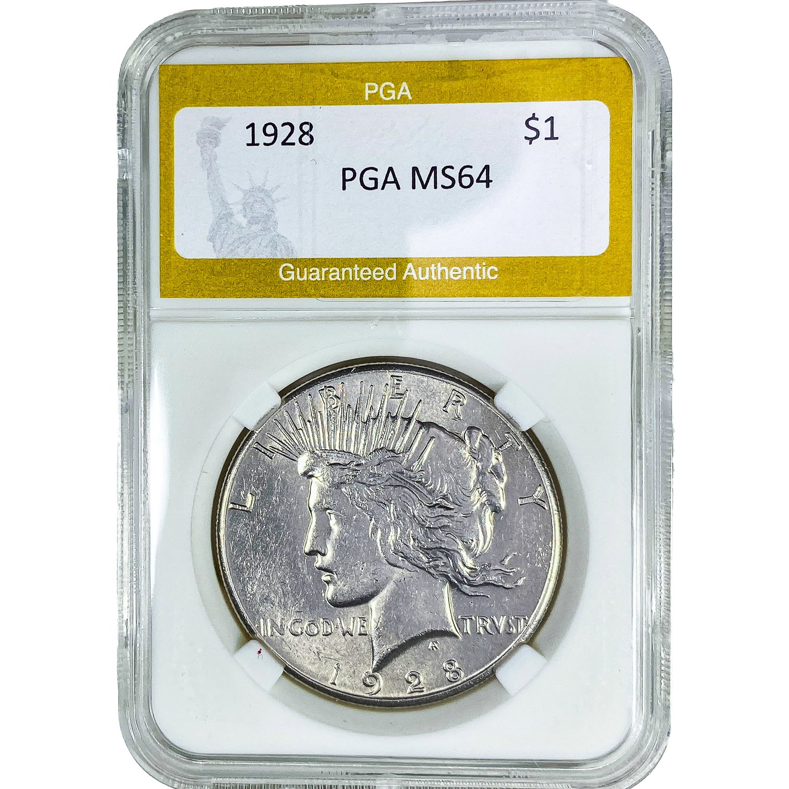 1928 Silver Peace Dollar PGA MS64: 1928 Silver Peace Dollar PGA MS64