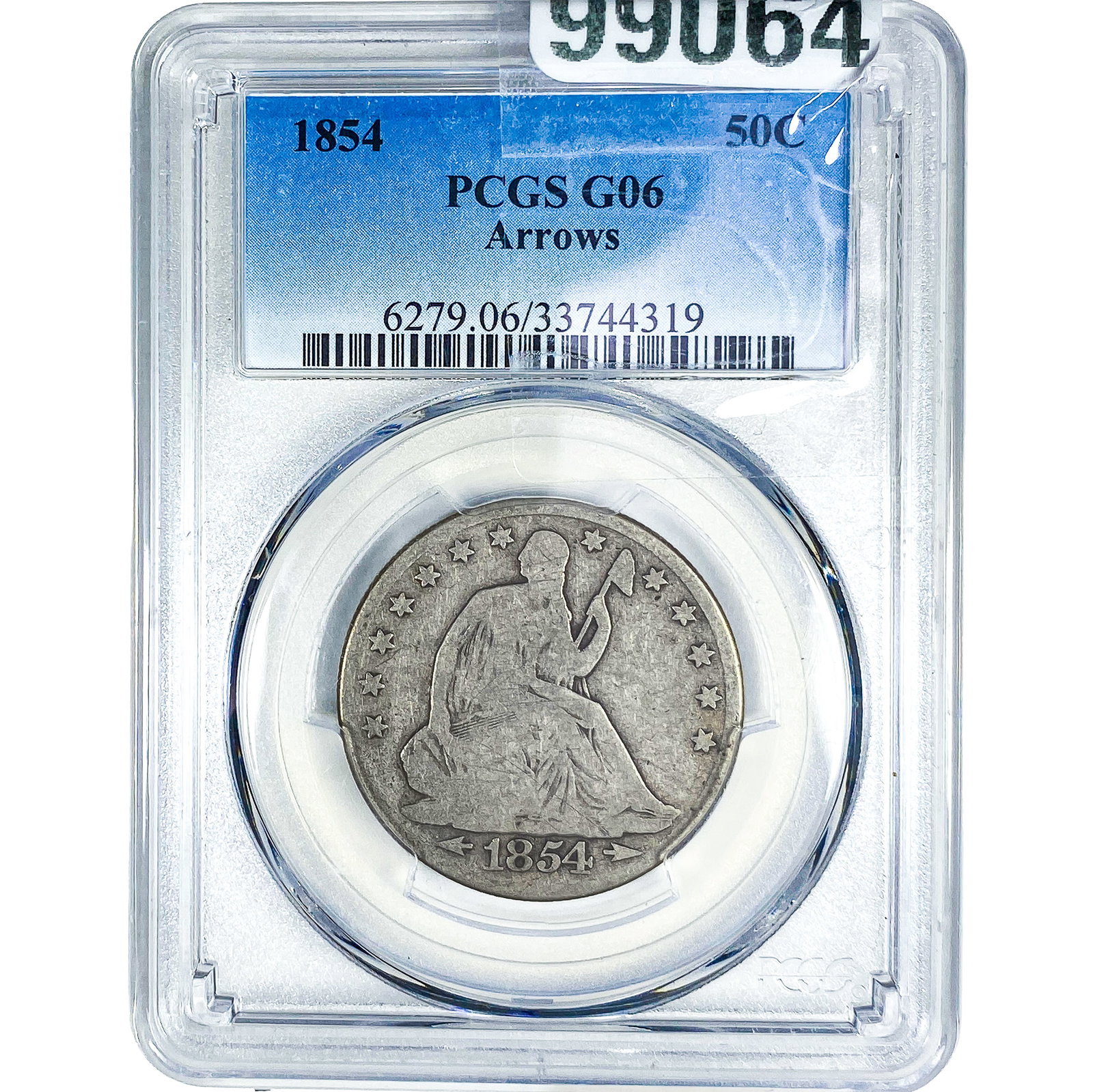 1854 Seated Liberty Half Dollar PCGS G06 Arrows: 1854 Seated Liberty Half Dollar PCGS G06 Arrows