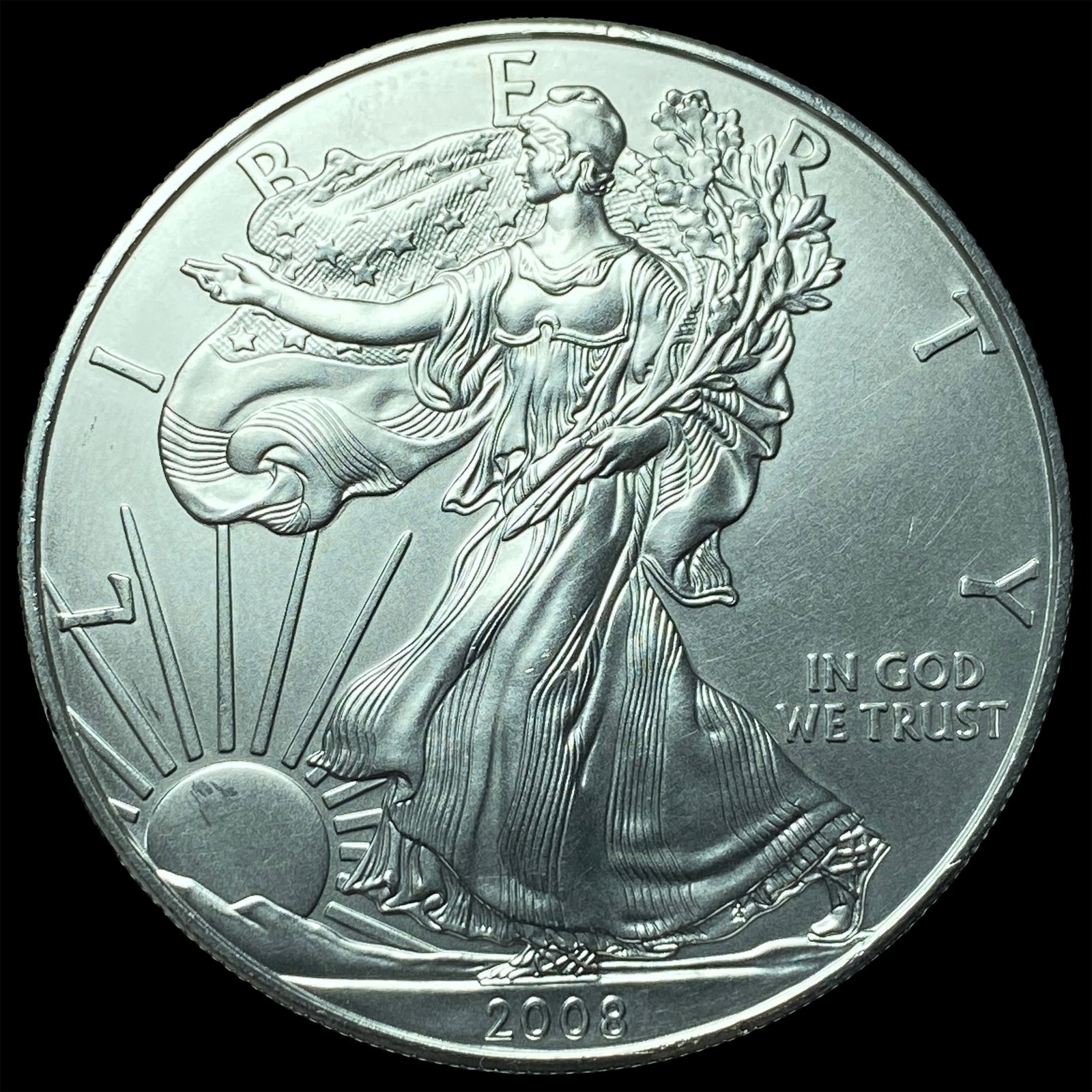 2008 1 oz Silver American Eagle $1 GEM BU (1 of 2)