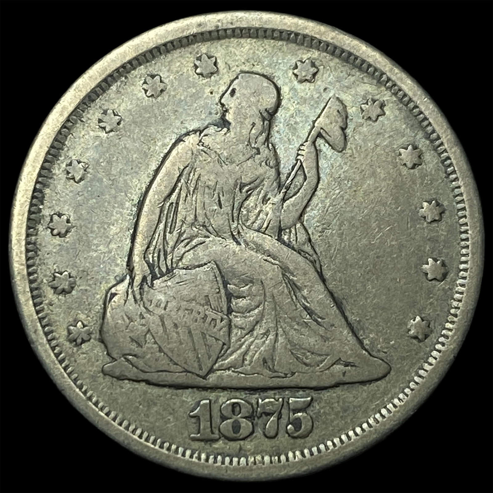 1875-S Twenty Cent Piece LIGHTLY CIRCULATED: 1875-S Twenty Cent Piece LIGHTLY CIRCULATED