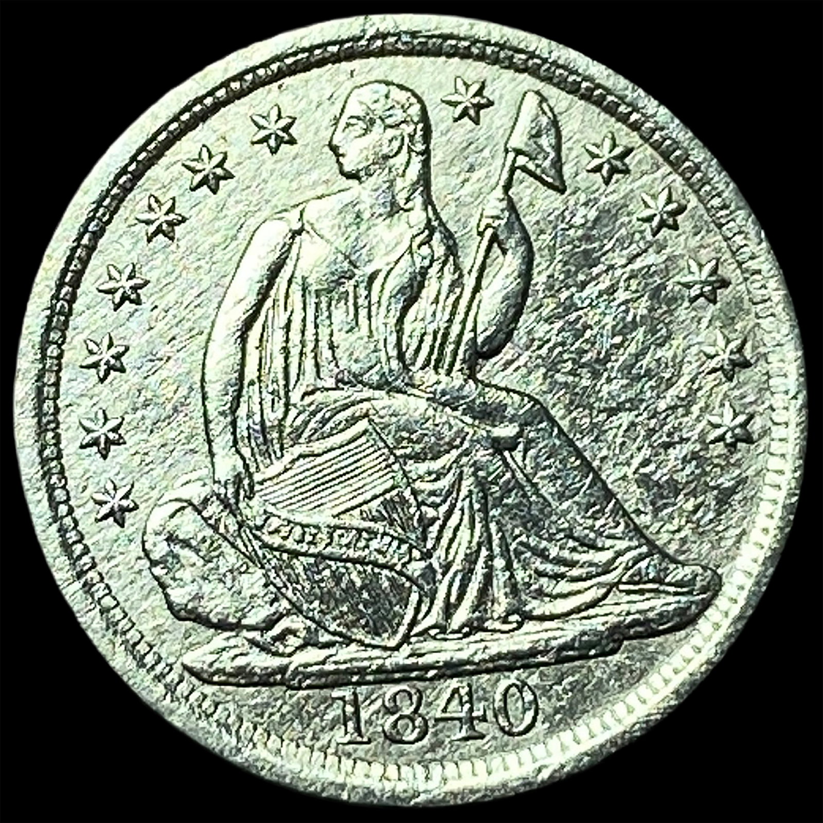 1840 Seated Liberty Half Dime CLOSELY UNCIRCULATED: 1840 Seated Liberty Half Dime CLOSELY UNCIRCULATED