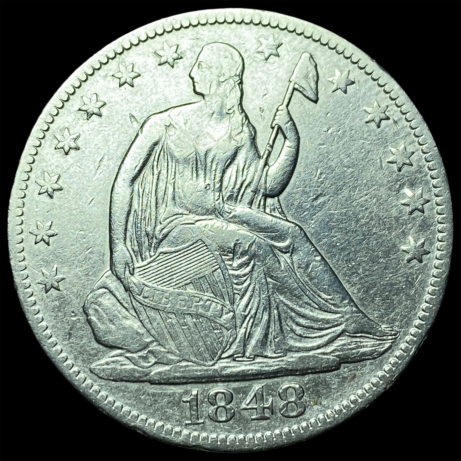 1848-O Silver Half Dollar CLOSELY UNCIRCULATED (1 of 2)