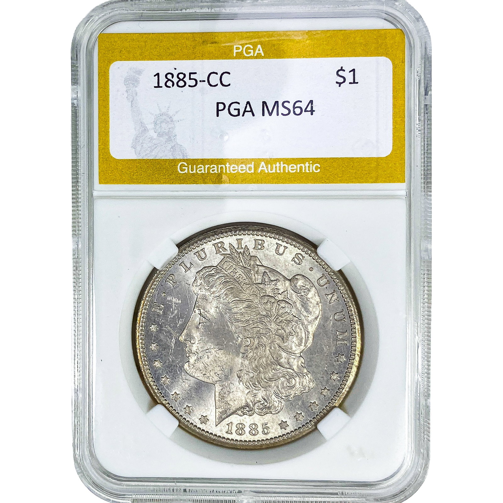 1885-CC Morgan Silver Dollar PGA MS64: 1885-CC Morgan Silver Dollar PGA MS64