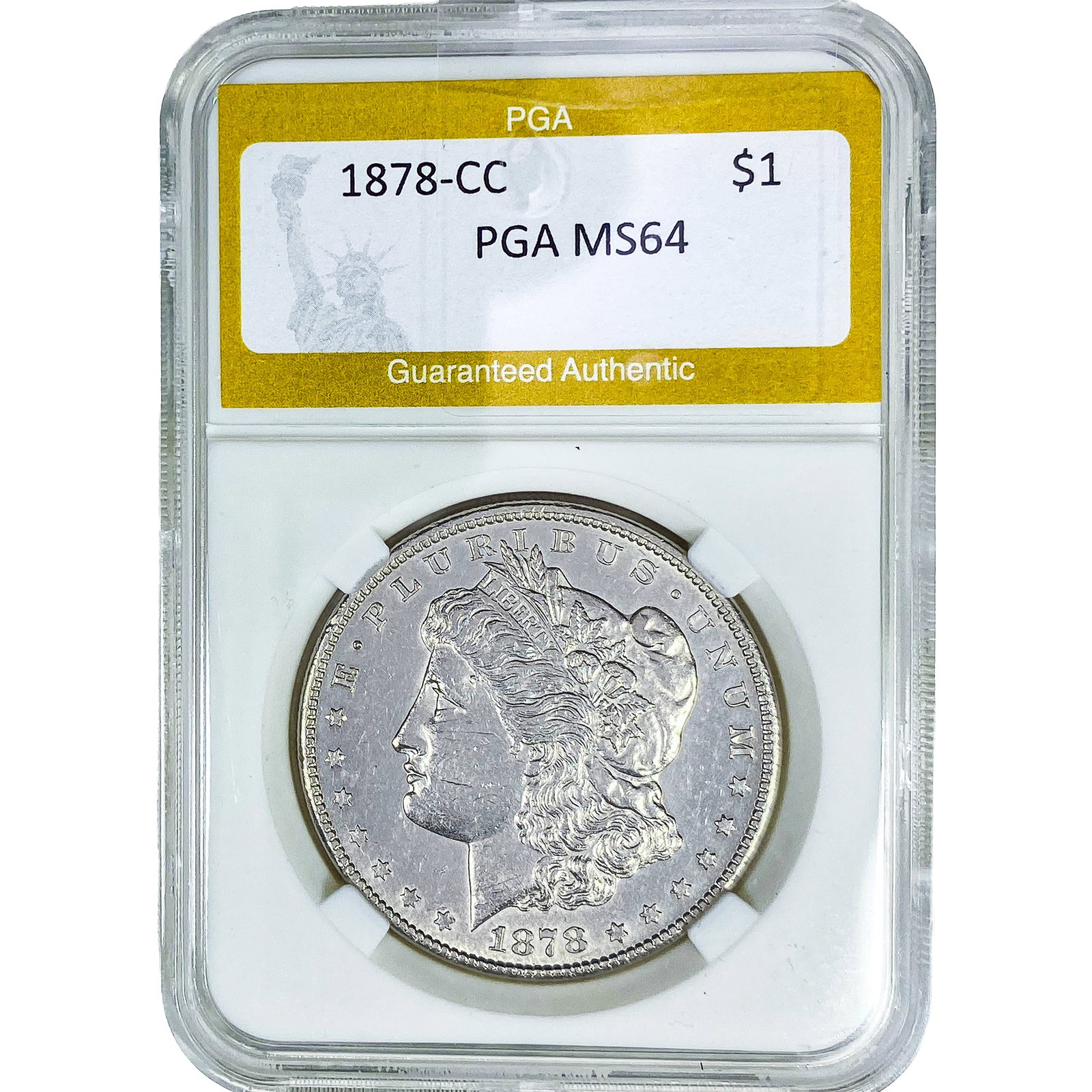 1878-CC Morgan Silver Dollar PGA MS64: 1878-CC Morgan Silver Dollar PGA MS64