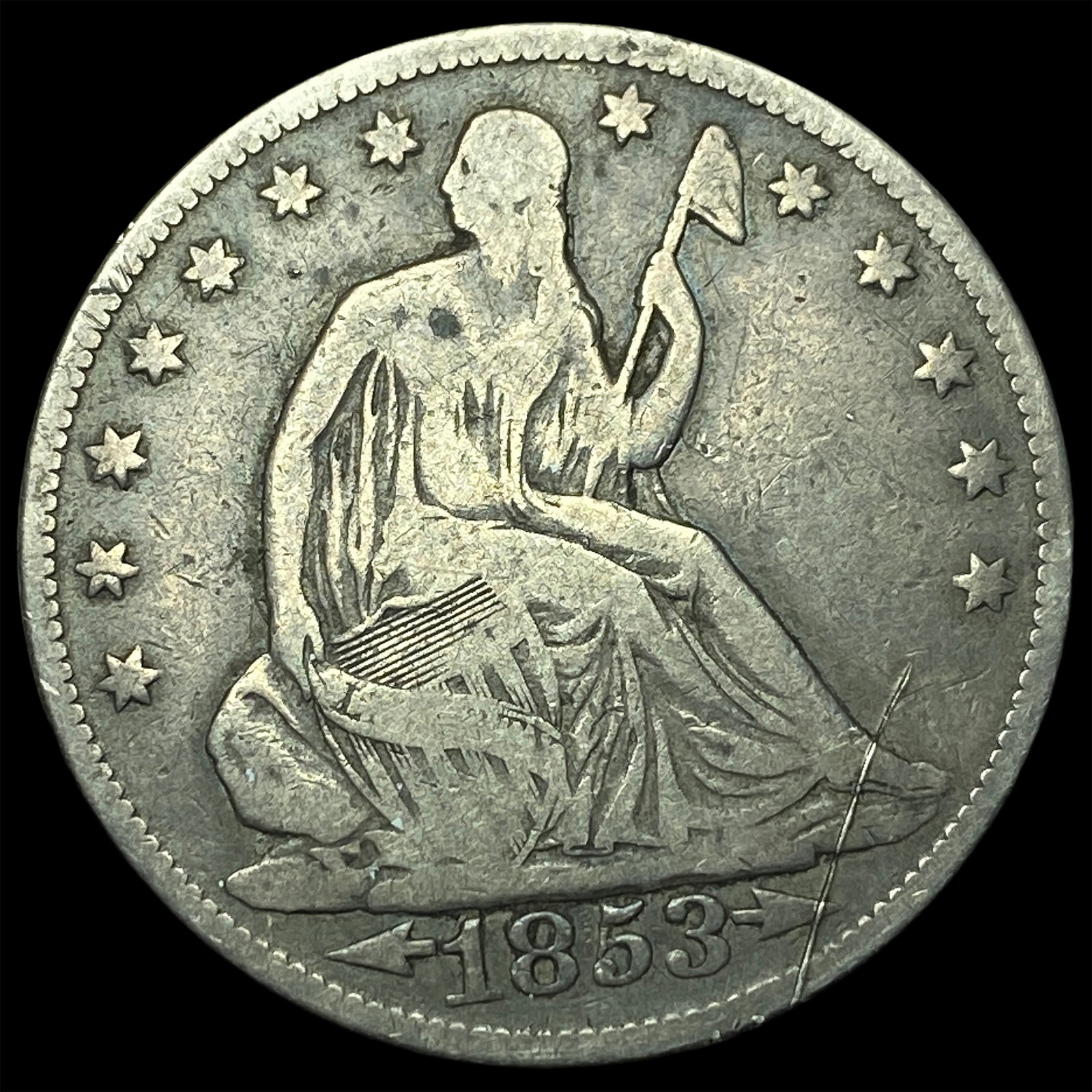 1853 Arrows Seated Liberty Half Dollar HIGH GRADE: 1853 Arrows Seated Liberty Half Dollar HIGH GRADE