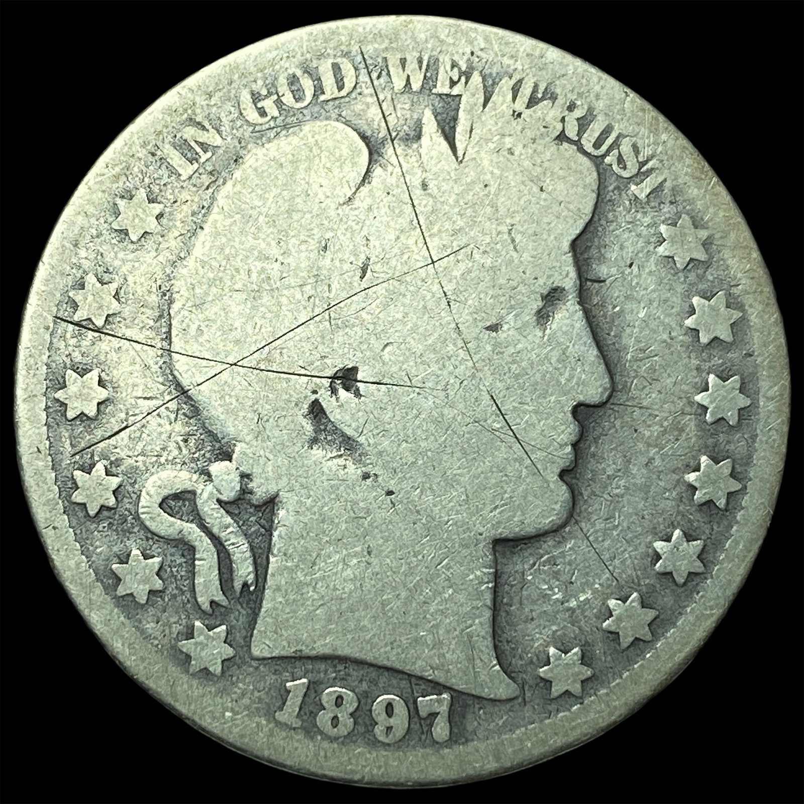 1897 Barber Half Dollar NICELY CIRCULATED: 1897 Barber Half Dollar NICELY CIRCULATED