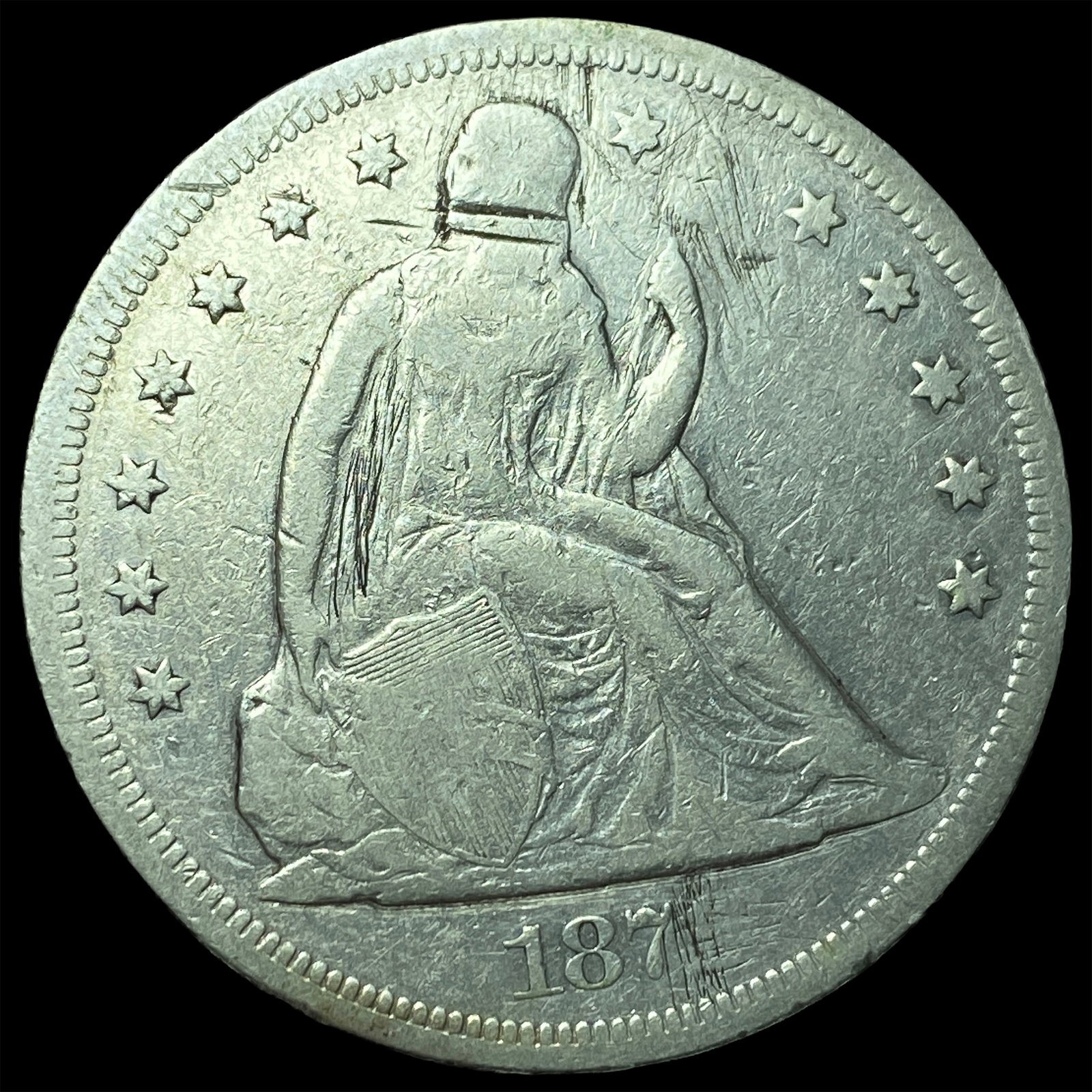 1877 Seated Liberty Silver Dollar HIGH GRADE: 1877 Seated Liberty Silver Dollar HIGH GRADE