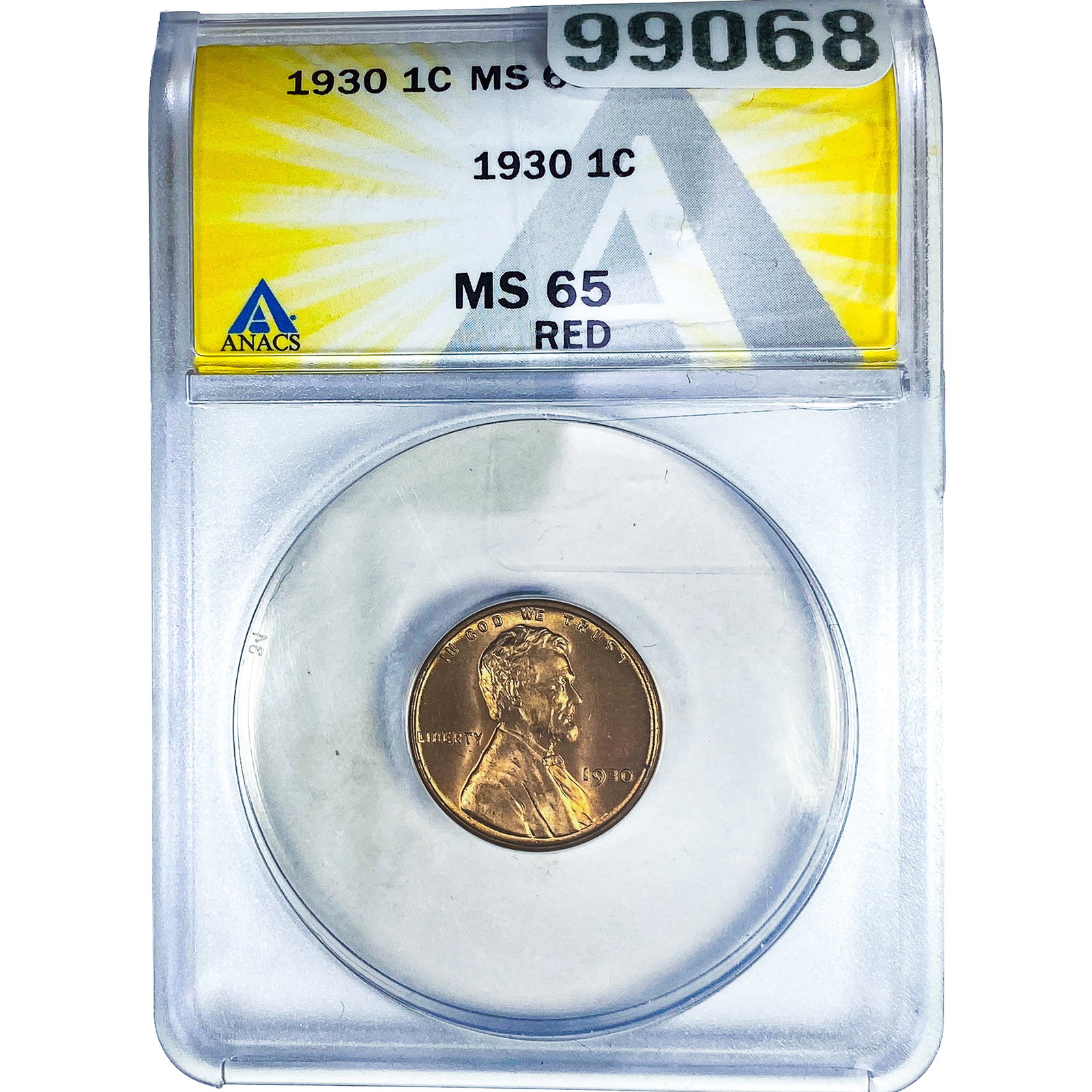 1930 Wheat Cent ANACS MS65 Red: 1930 Wheat Cent ANACS MS65 Red