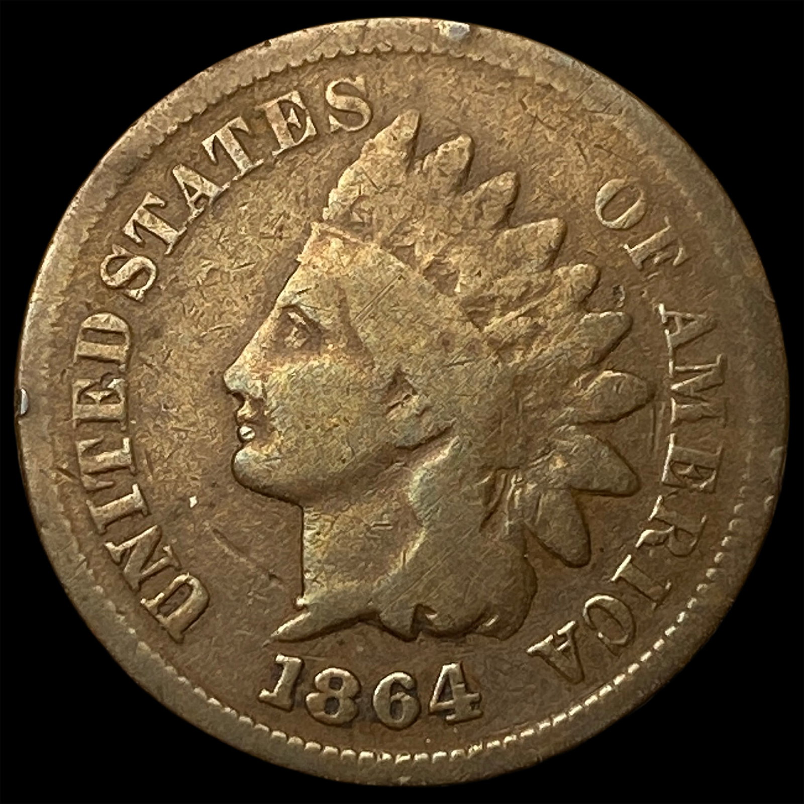 1864 Bronze Indian Head Cent LIGHTLY CIRCULATED: 1864 Bronze Indian Head Cent LIGHTLY CIRCULATED