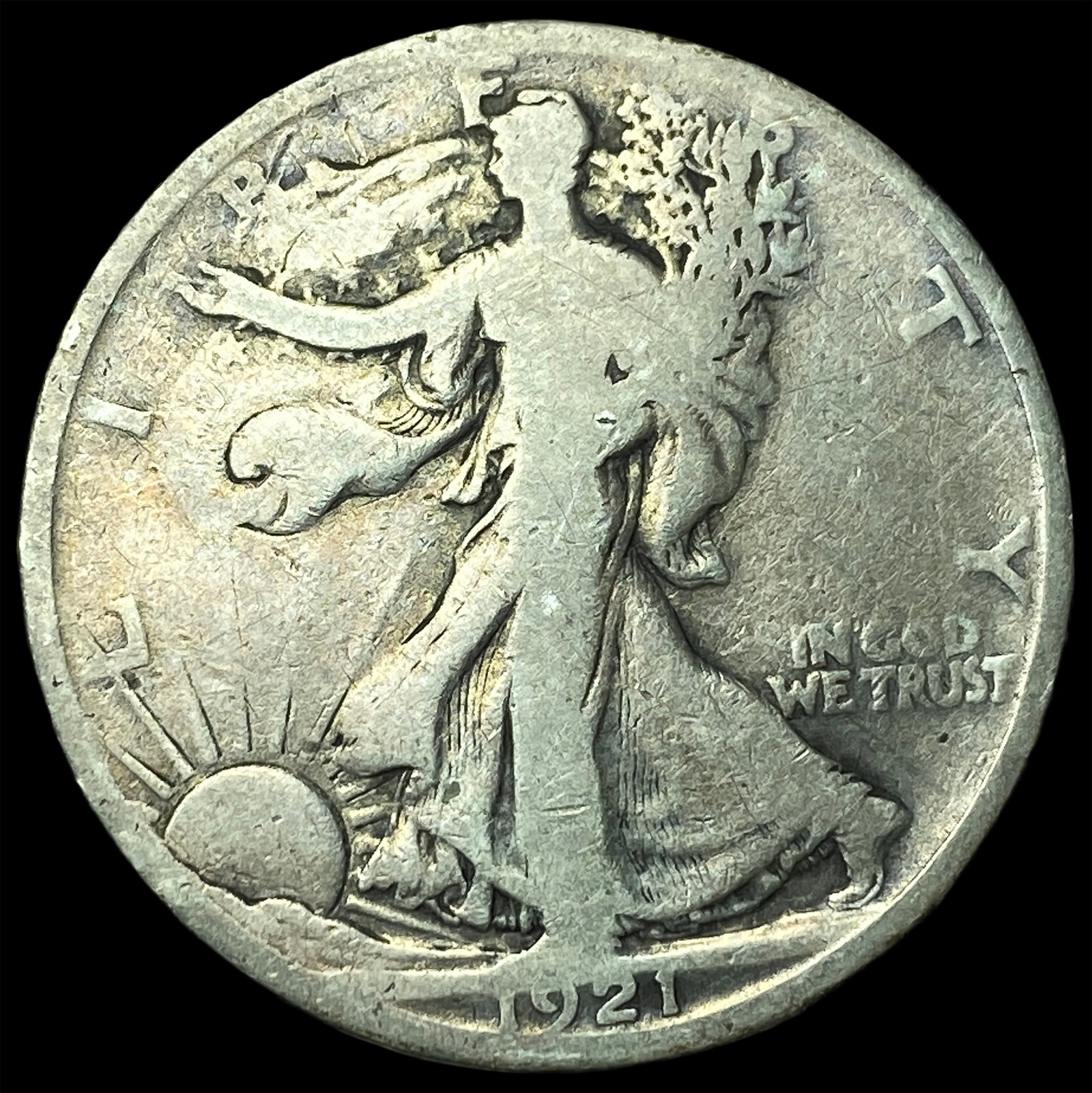 1921-S Silver Walking Liberty Half Dollar LIGHTLY CIRCULATED: 1921-S Silver Walking Liberty Half Dollar LIGHTLY CIRCULATED