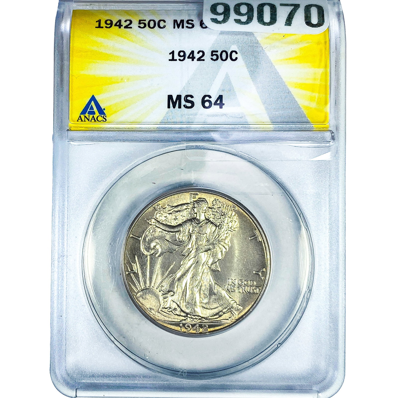 1942 Walking Liberty Half Dollar ANACS MS64: 1942 Walking Liberty Half Dollar ANACS MS64