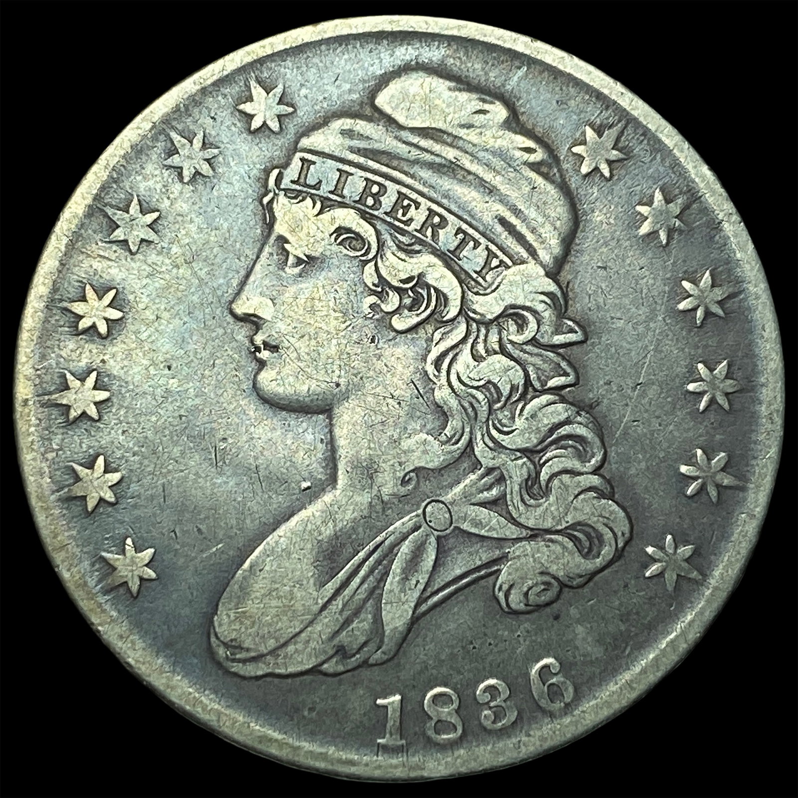 1836 Capped Bust Half Dollar NEARLY UNCIRCULATED: 1836 Capped Bust Half Dollar NEARLY UNCIRCULATED