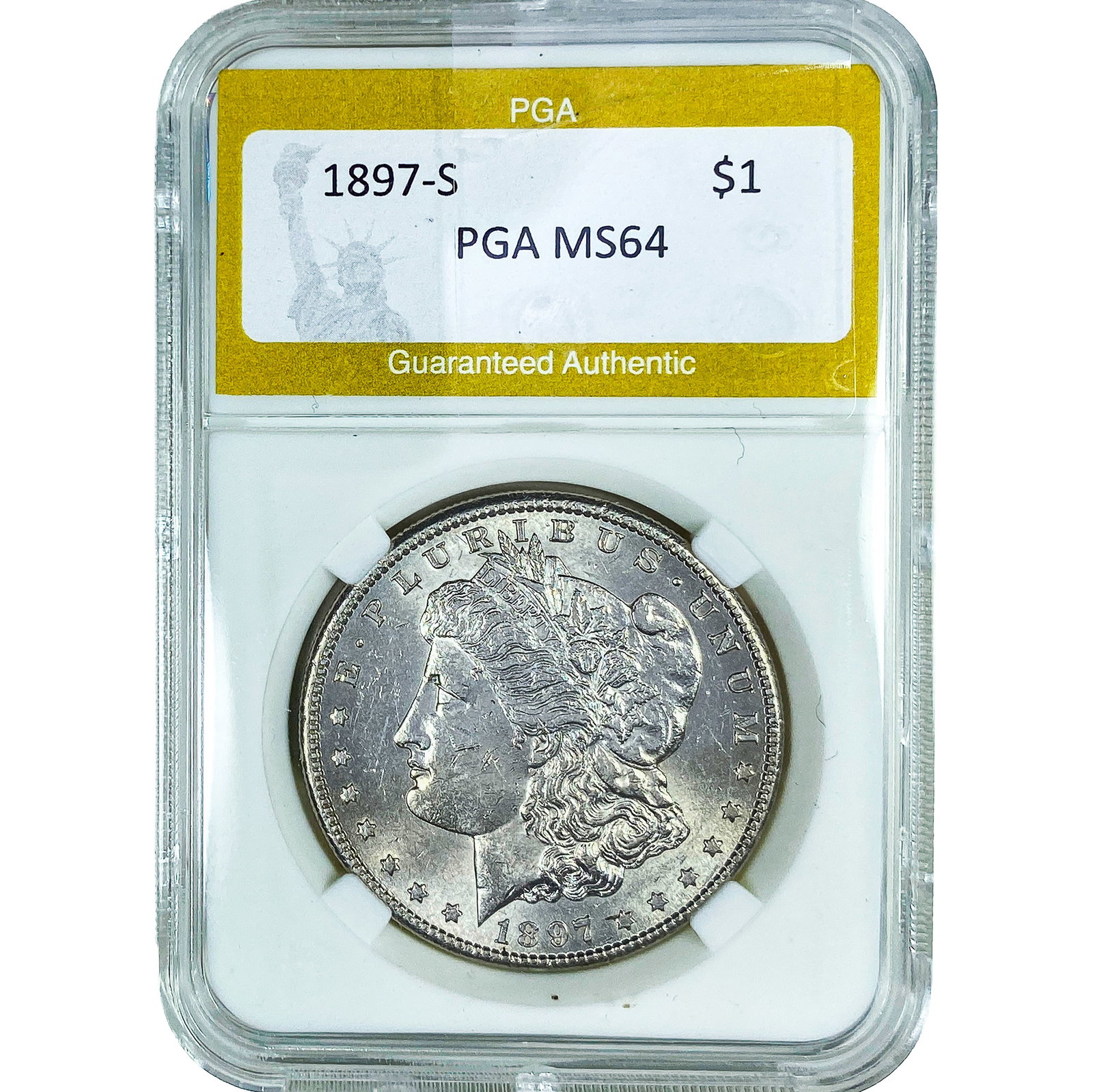 1897-S Morgan Silver Dollar PGA MS64: 1897-S Morgan Silver Dollar PGA MS64