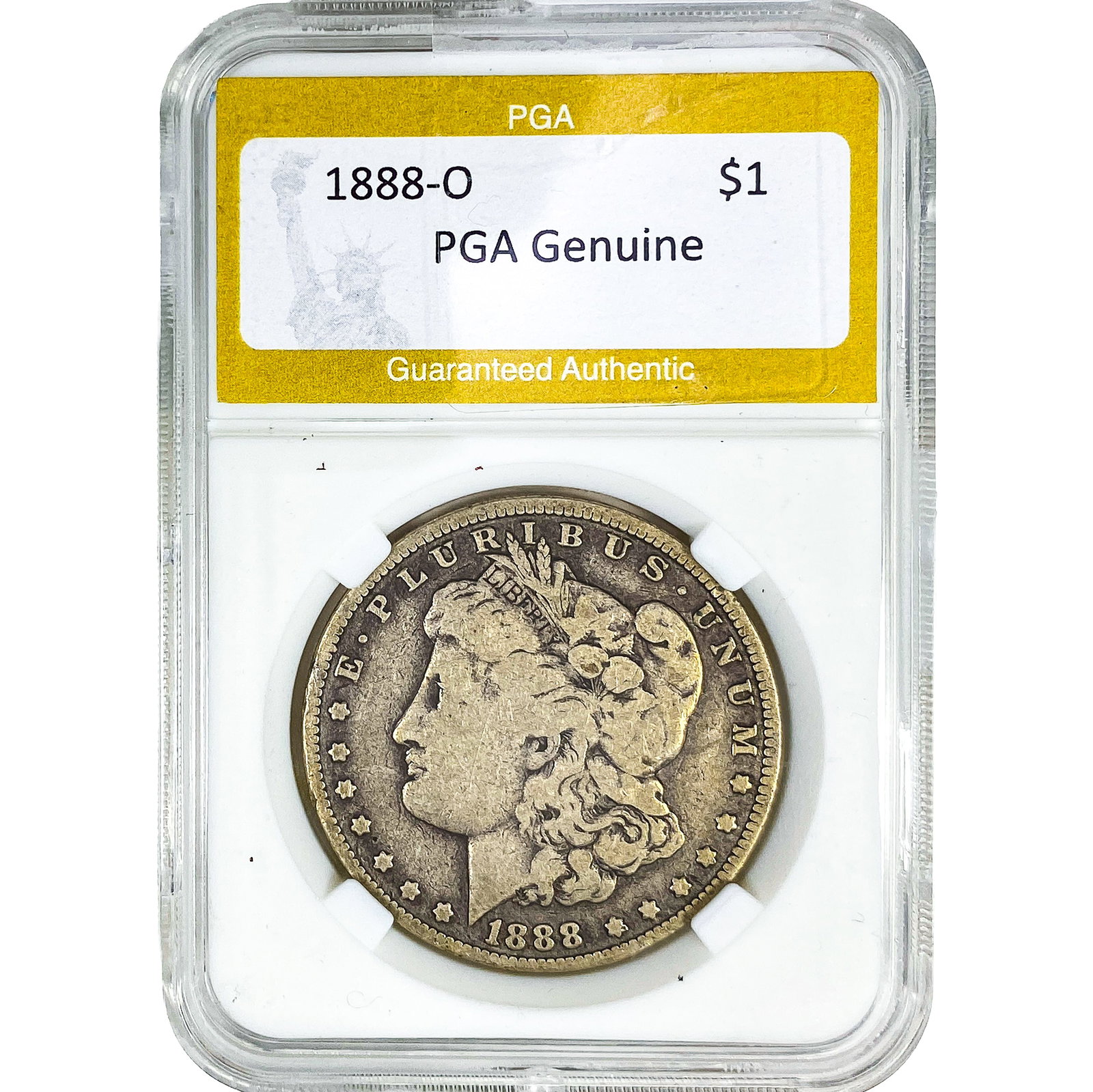 1888-O Morgan Silver Dollar PGA Genuine: 1888-O Morgan Silver Dollar PGA Genuine