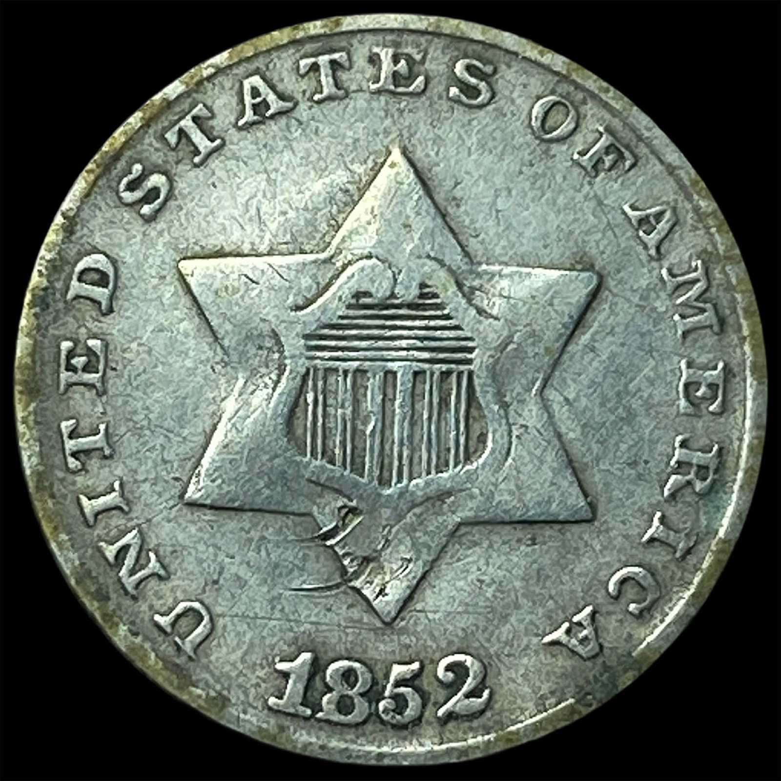 1852 Silver Three-Cent Piece HIGH GRADE: 1852 Silver Three-Cent Piece HIGH GRADE
