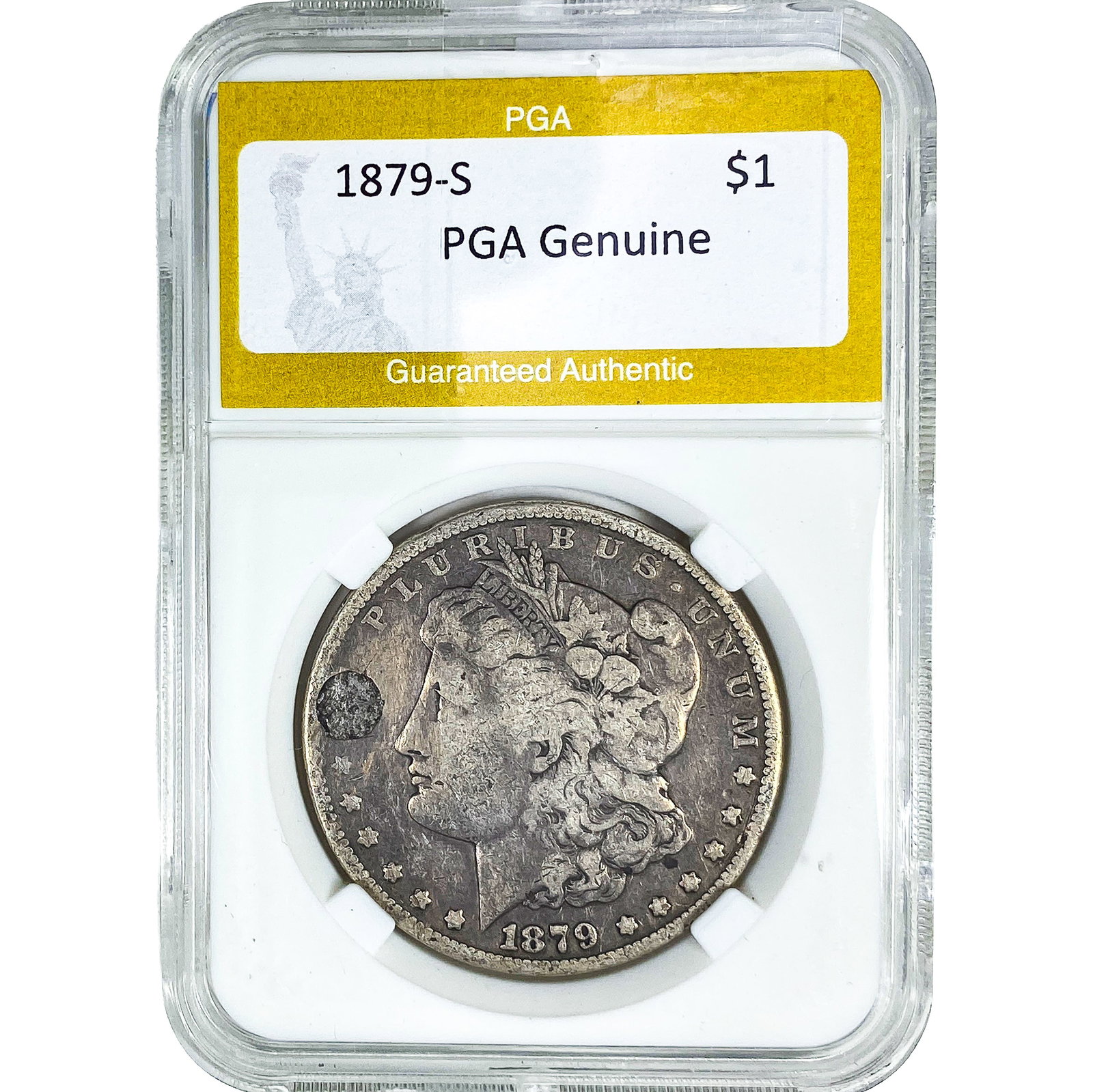 1879-S Morgan Silver Dollar PGA Genuine: 1879-S Morgan Silver Dollar PGA Genuine