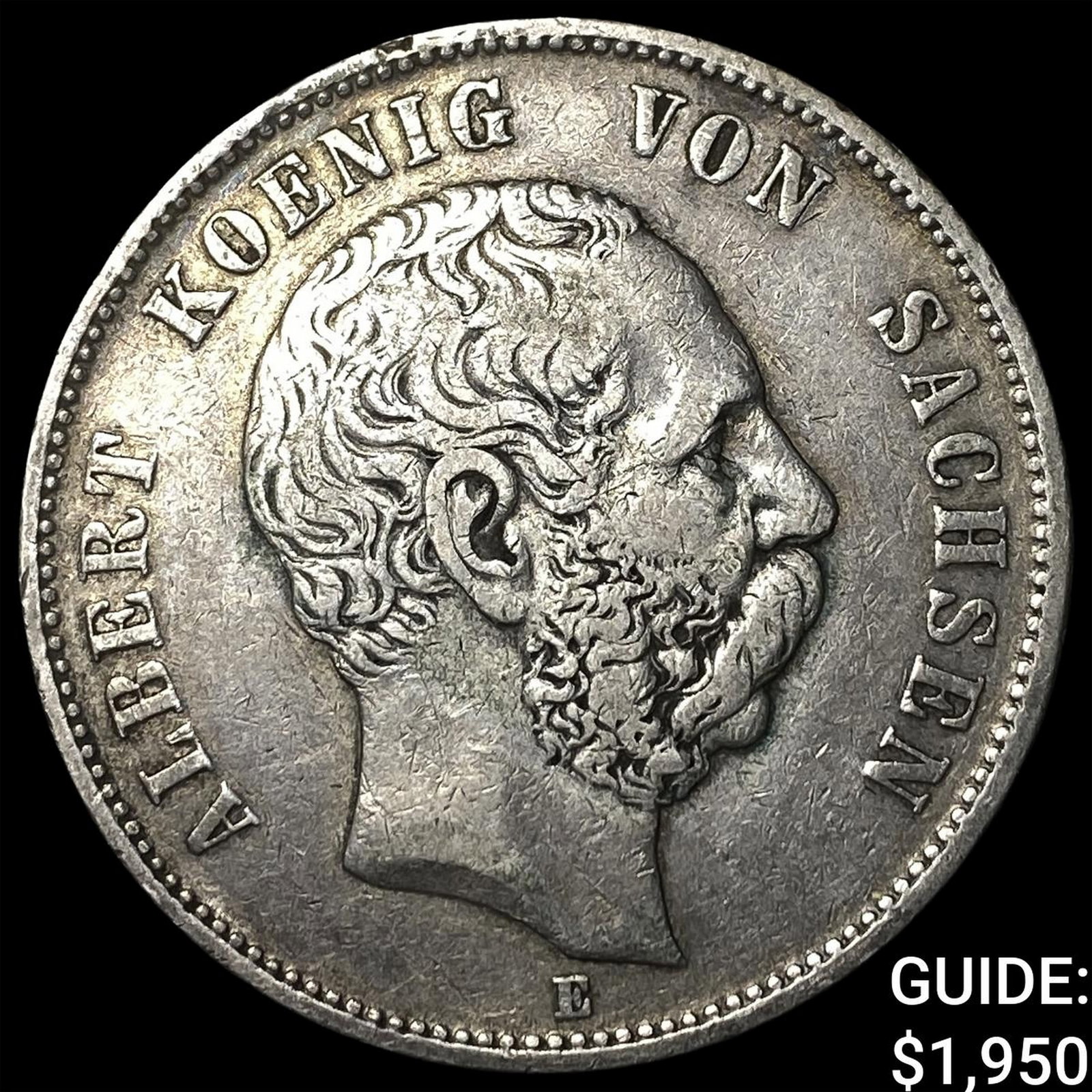 1876E German States Saxony Silver 5 Mark (1 of 2)