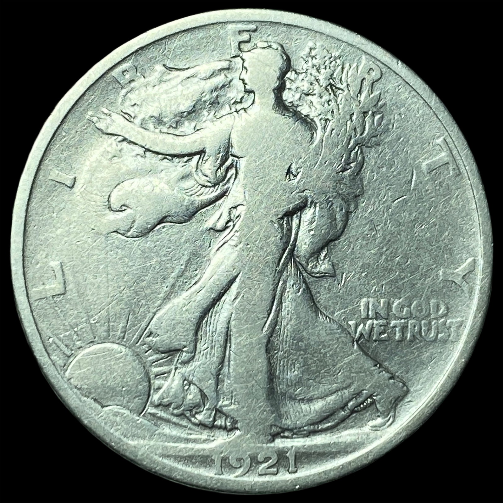 1921 Walking Liberty Half Dollar LIGHTLY CIRCULATED: 1921 Walking Liberty Half Dollar LIGHTLY CIRCULATED