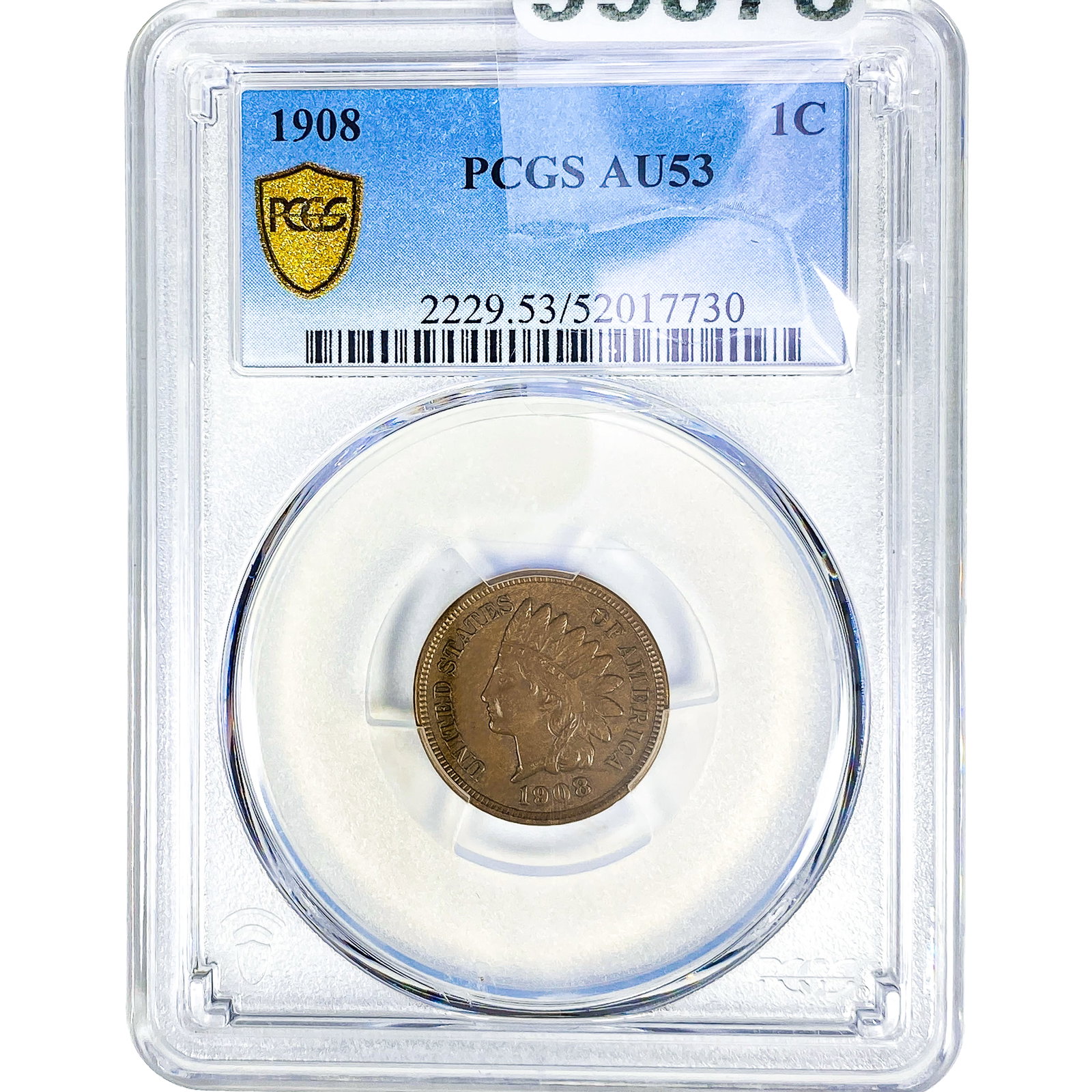 1908 Indian Head Cent PCGS AU53: 1908 Indian Head Cent PCGS AU53