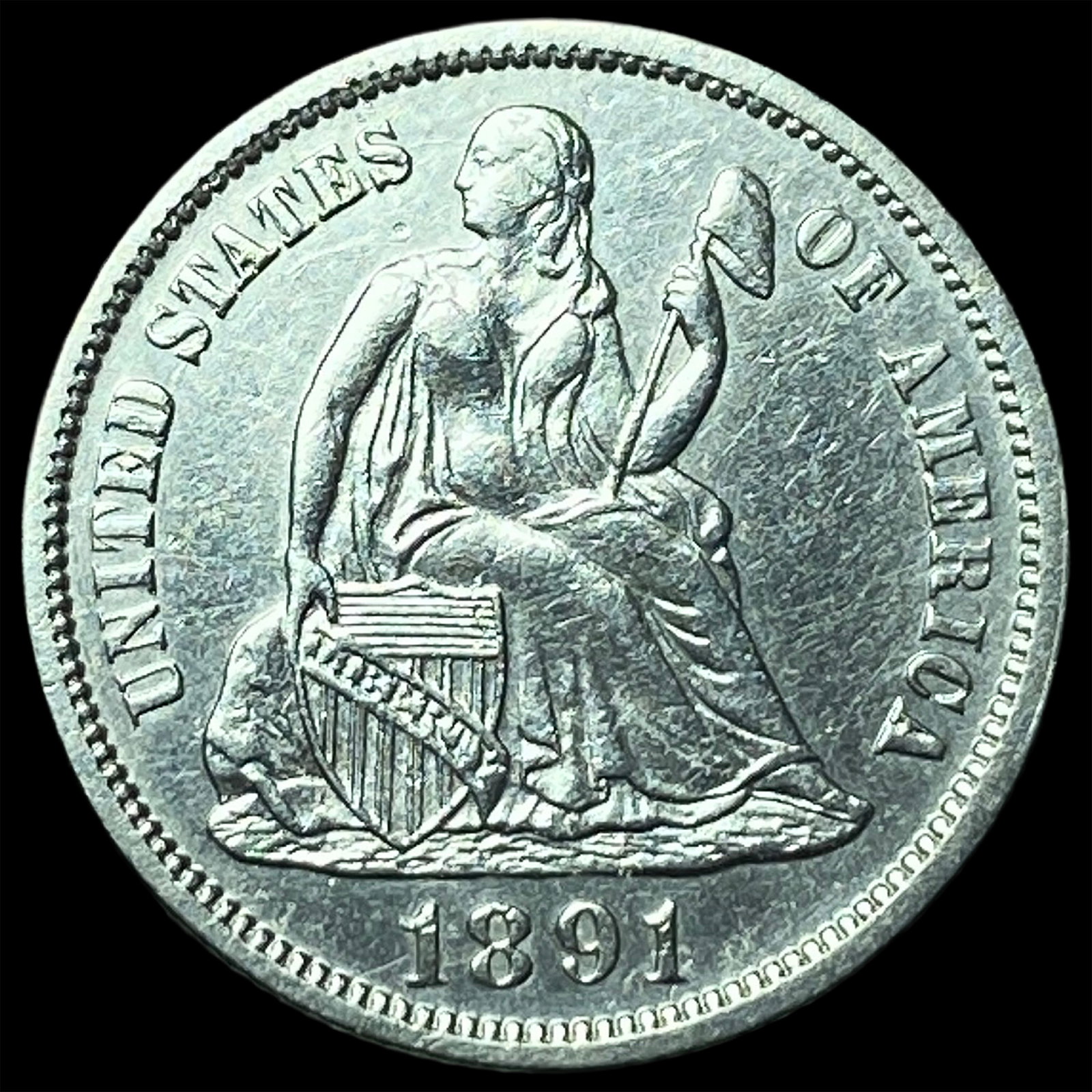 1891 Silver Dime UNCIRCULATED: 1891 Silver Dime UNCIRCULATED