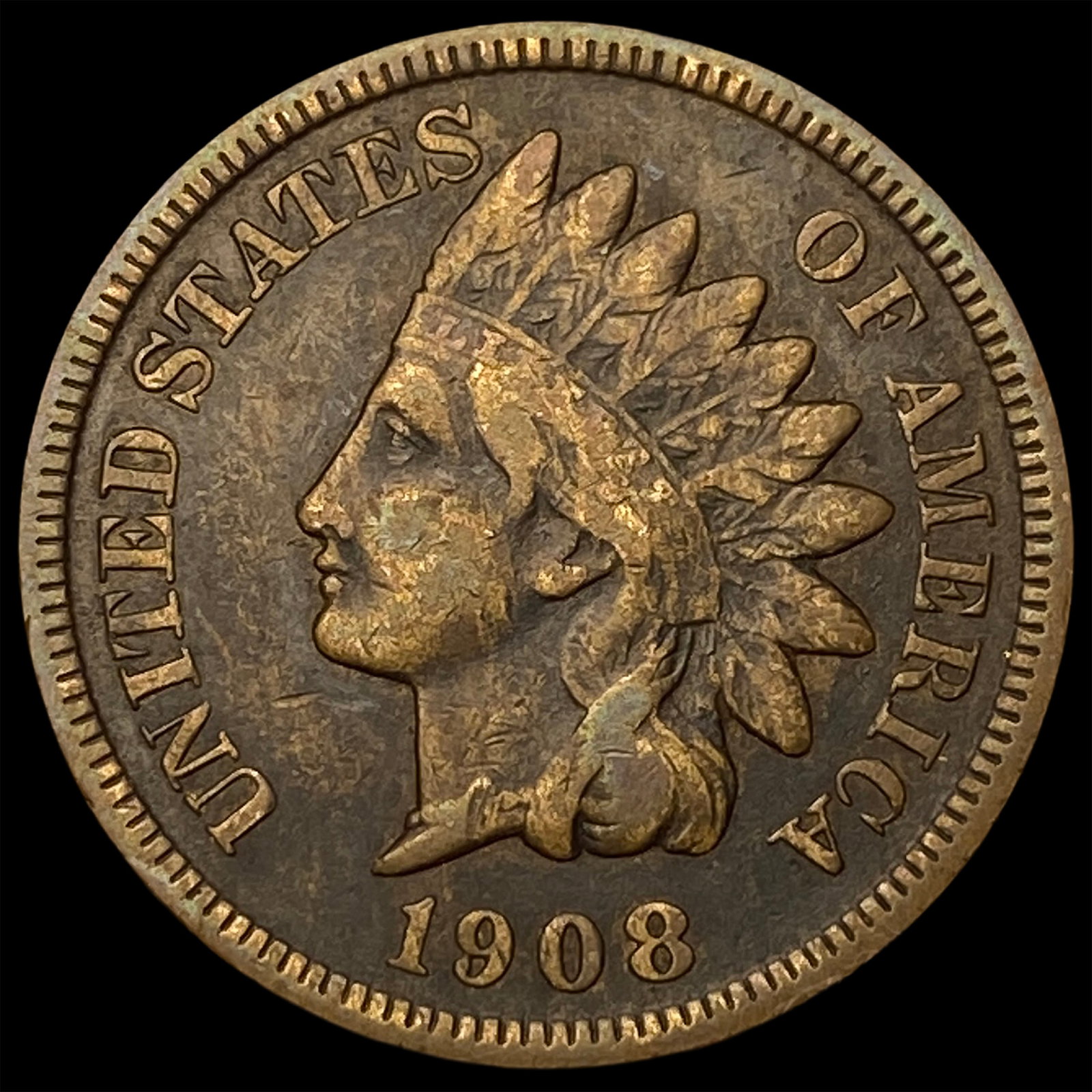 1908-S Indian Head Cent NEARLY UNCIRCULATED: 1908-S Indian Head Cent NEARLY UNCIRCULATED
