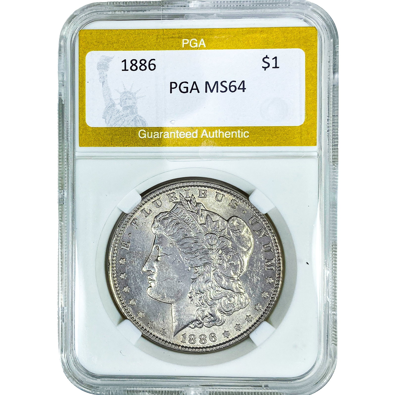 1886 Morgan Silver Dollar PGA MS64: 1886 Morgan Silver Dollar PGA MS64